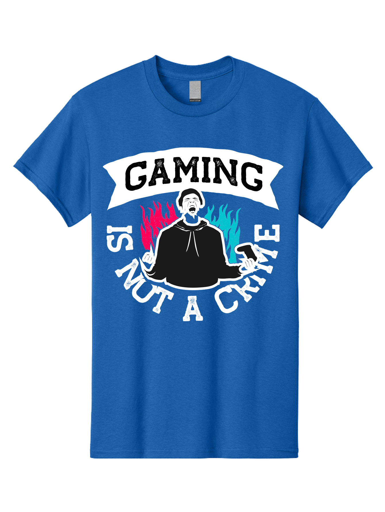 Gaming-Is-Not-A-Crime Men'S Graphic Tee, 100% Cotton, Comfortable Casual Summer Wear, Machine Washable, Gaming Culture, Gamer Identity, Pop Culture Graphics, Bold Typography, Video Game Illustrations, Passionate Expression, Loud And Proud, - Aaa639