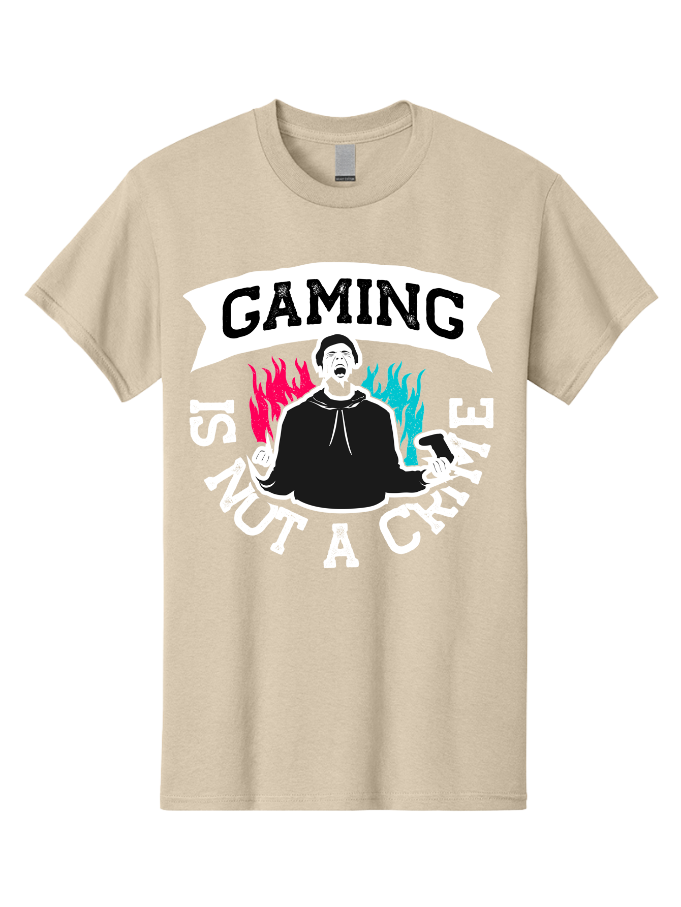 Gaming-Is-Not-A-Crime Men'S Graphic Tee, 100% Cotton, Comfortable Casual Summer Wear, Machine Washable, Gaming Culture, Gamer Identity, Pop Culture Graphics, Bold Typography, Video Game Illustrations, Passionate Expression, Loud And Proud, - Aaa639