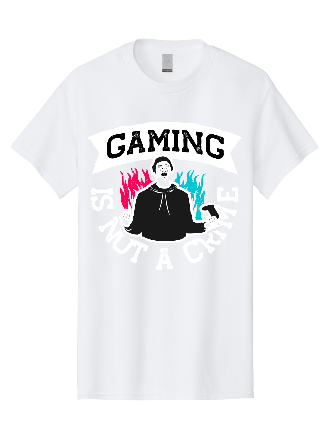 Gaming-Is-Not-A-Crime Men'S Graphic Tee, 100% Cotton, Comfortable Casual Summer Wear, Machine Washable, Gaming Culture, Gamer Identity, Pop Culture Graphics, Bold Typography, Video Game Illustrations, Passionate Expression, Loud And Proud, - Aaa639