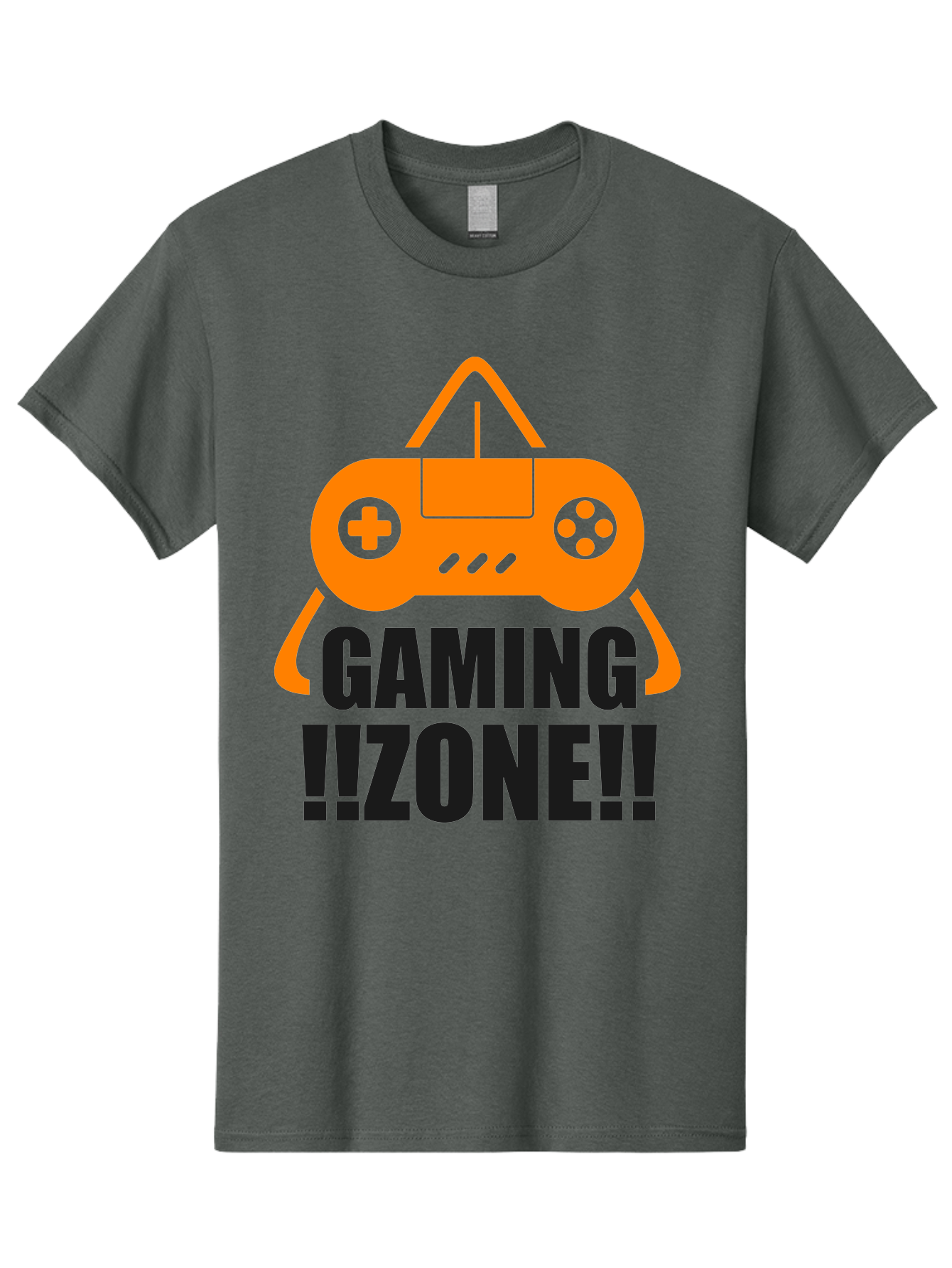 Gaming-Zone Men'S Graphic Tee, 100% Cotton, Comfortable Casual Summer Wear, Machine Washable, Gaming Controller, Orange Graphics, Gaming Zone, Video Games, Gaming Community, Online Gaming, Gaming Culture, Gamer Lifestyle - Aaa641