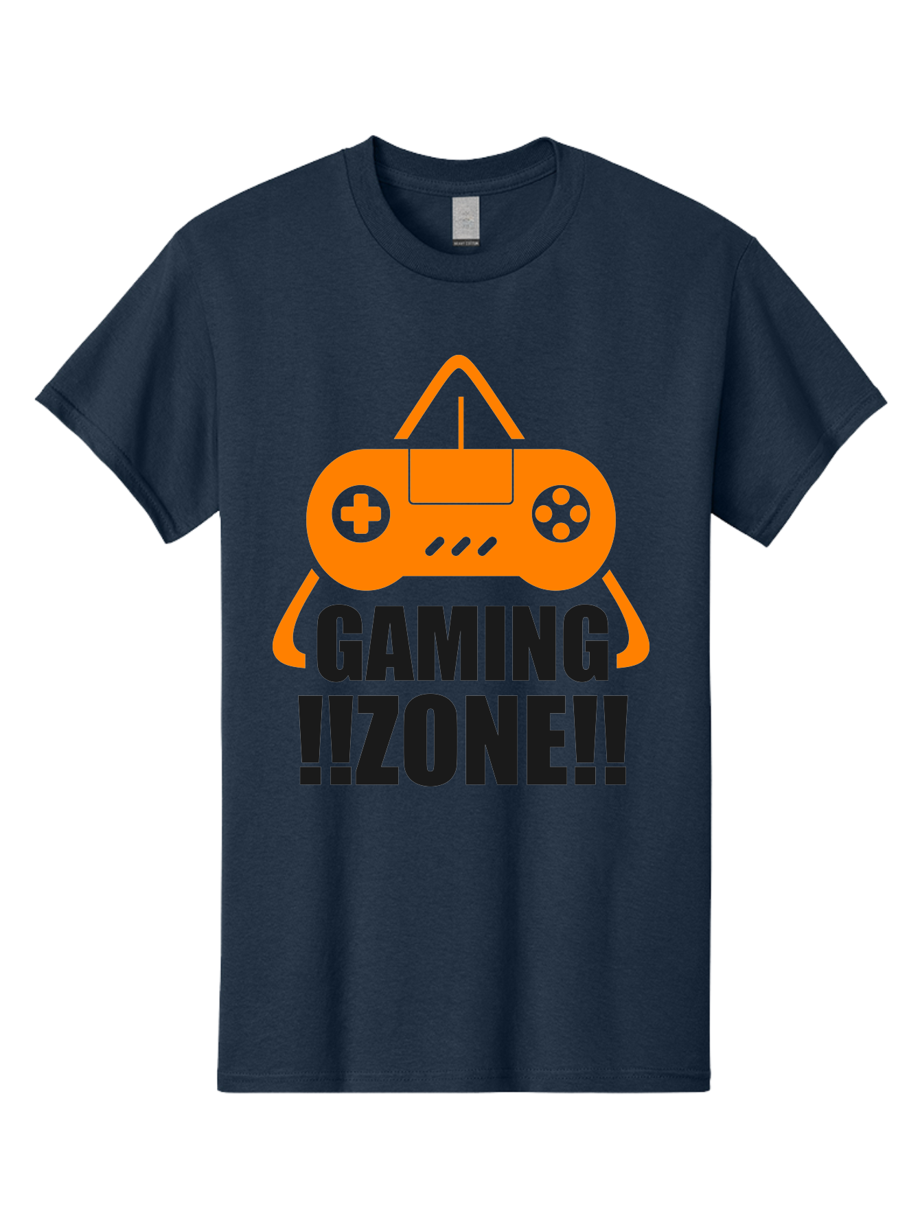 Gaming-Zone Men'S Graphic Tee, 100% Cotton, Comfortable Casual Summer Wear, Machine Washable, Gaming Controller, Orange Graphics, Gaming Zone, Video Games, Gaming Community, Online Gaming, Gaming Culture, Gamer Lifestyle - Aaa641