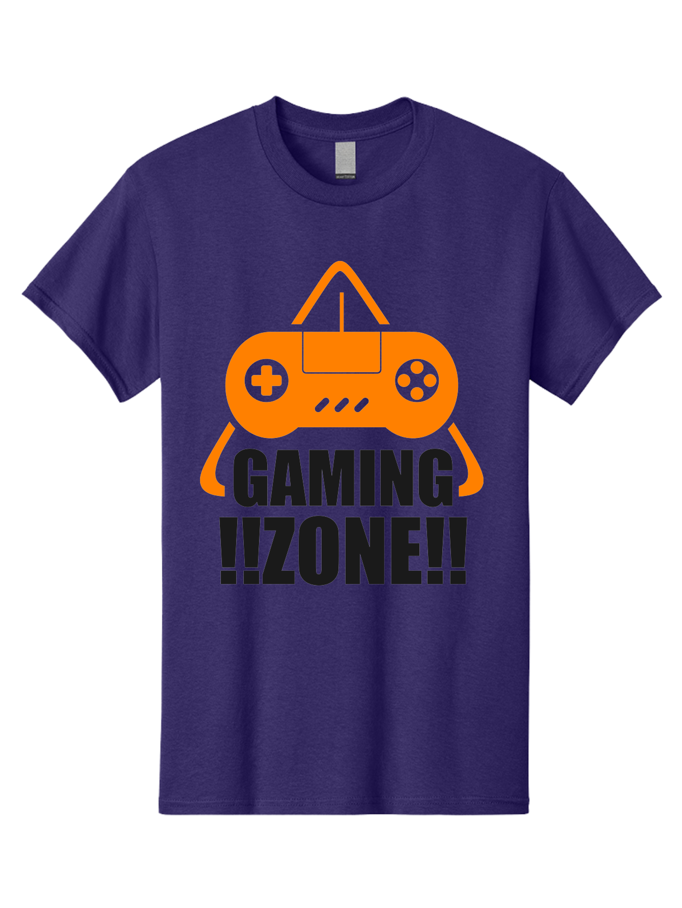 Gaming-Zone Men'S Graphic Tee, 100% Cotton, Comfortable Casual Summer Wear, Machine Washable, Gaming Controller, Orange Graphics, Gaming Zone, Video Games, Gaming Community, Online Gaming, Gaming Culture, Gamer Lifestyle - Aaa641