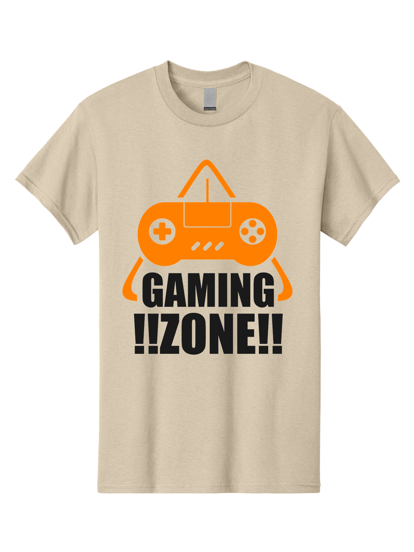 Gaming-Zone Men'S Graphic Tee, 100% Cotton, Comfortable Casual Summer Wear, Machine Washable, Gaming Controller, Orange Graphics, Gaming Zone, Video Games, Gaming Community, Online Gaming, Gaming Culture, Gamer Lifestyle - Aaa641