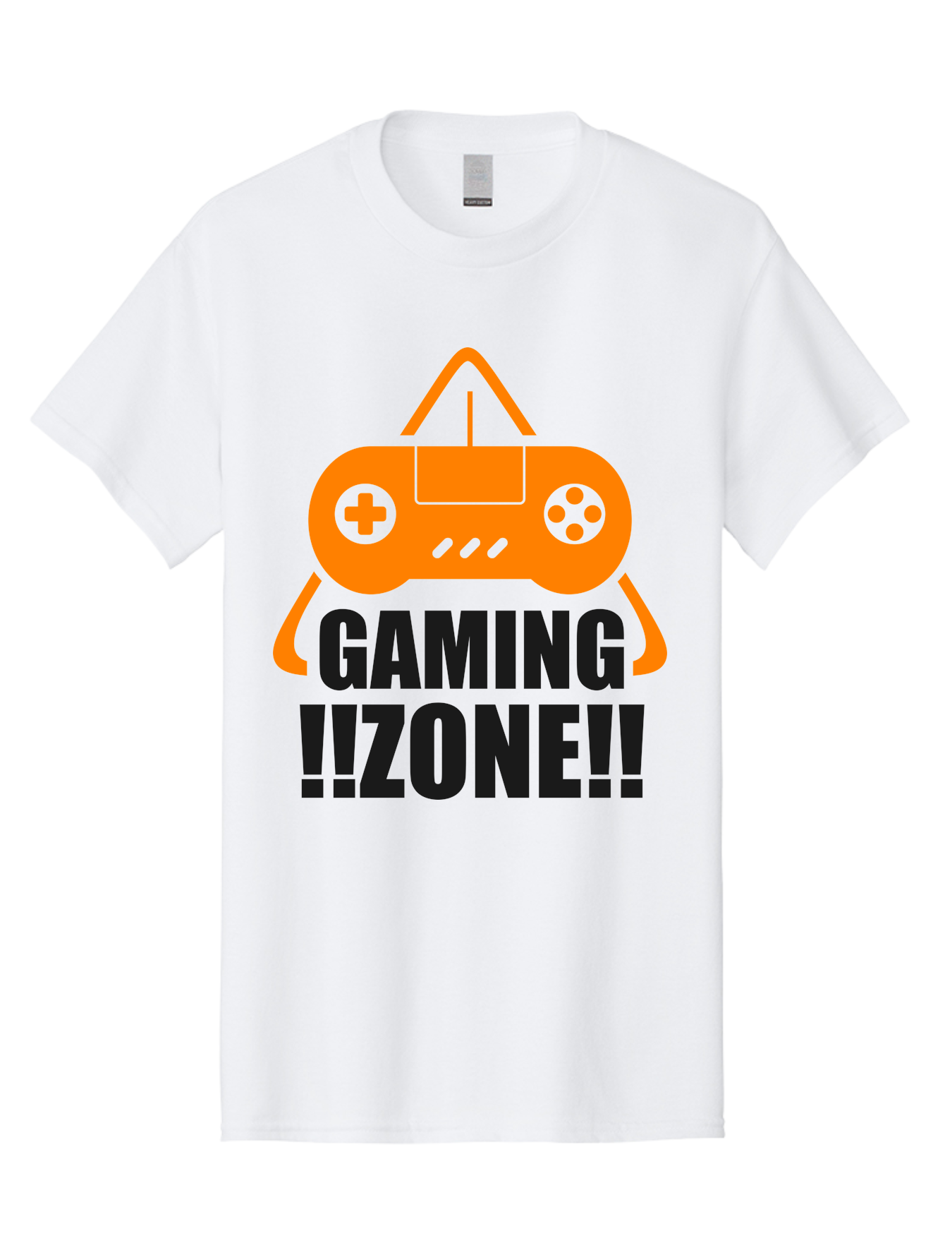 Gaming-Zone Men'S Graphic Tee, 100% Cotton, Comfortable Casual Summer Wear, Machine Washable, Gaming Controller, Orange Graphics, Gaming Zone, Video Games, Gaming Community, Online Gaming, Gaming Culture, Gamer Lifestyle - Aaa641