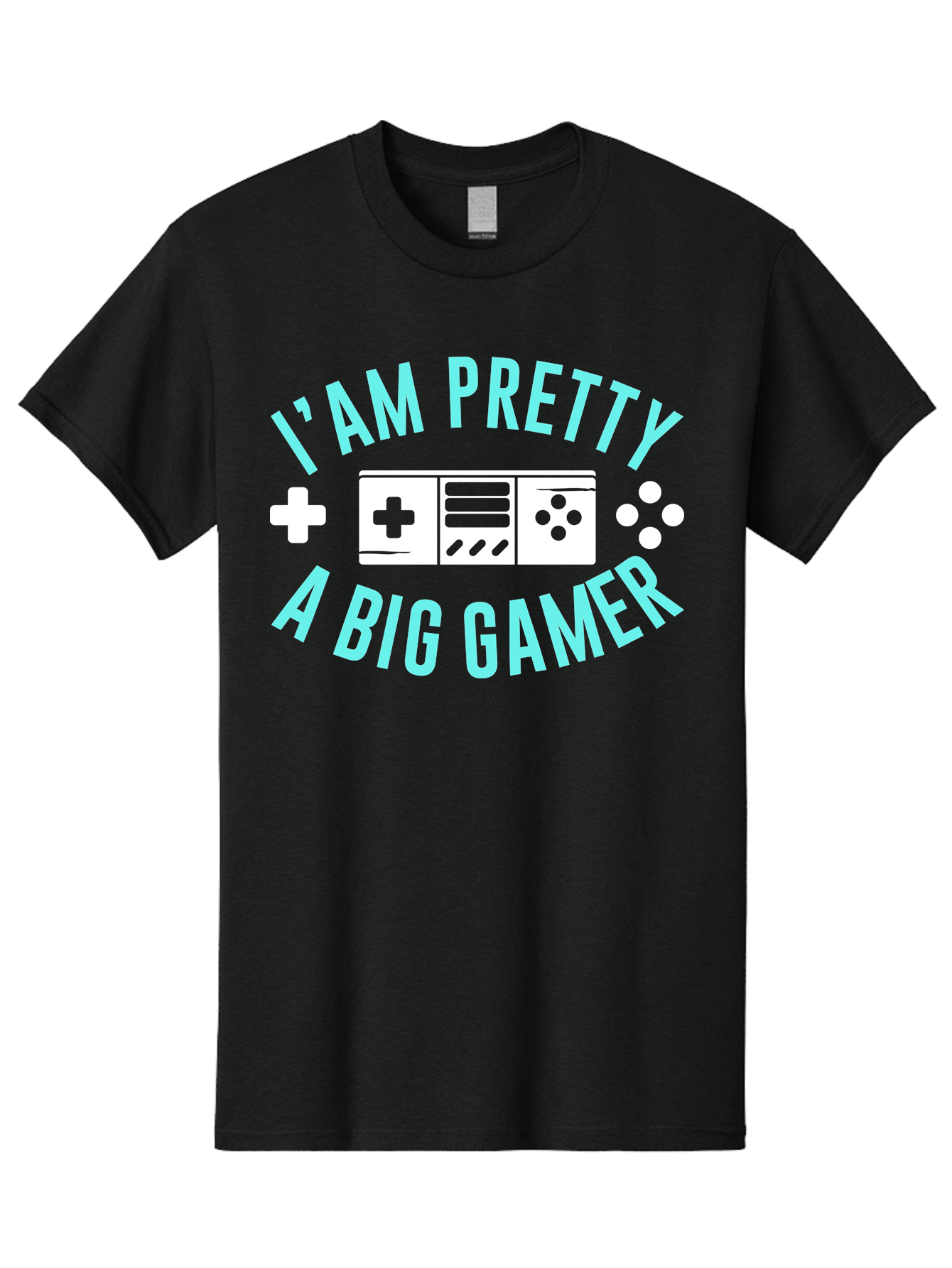 I-Am-Pretty-A-Big-Gamer Men'S Graphic Tee, 100% Cotton, Comfortable Casual Summer Wear, Machine Washable, Gaming Graphic, Gamer Quote, Game Console Icon, I Am Pretty Big Gamer, Positive Affirmation, Gaming Culture, Fun Design, - Aaa642