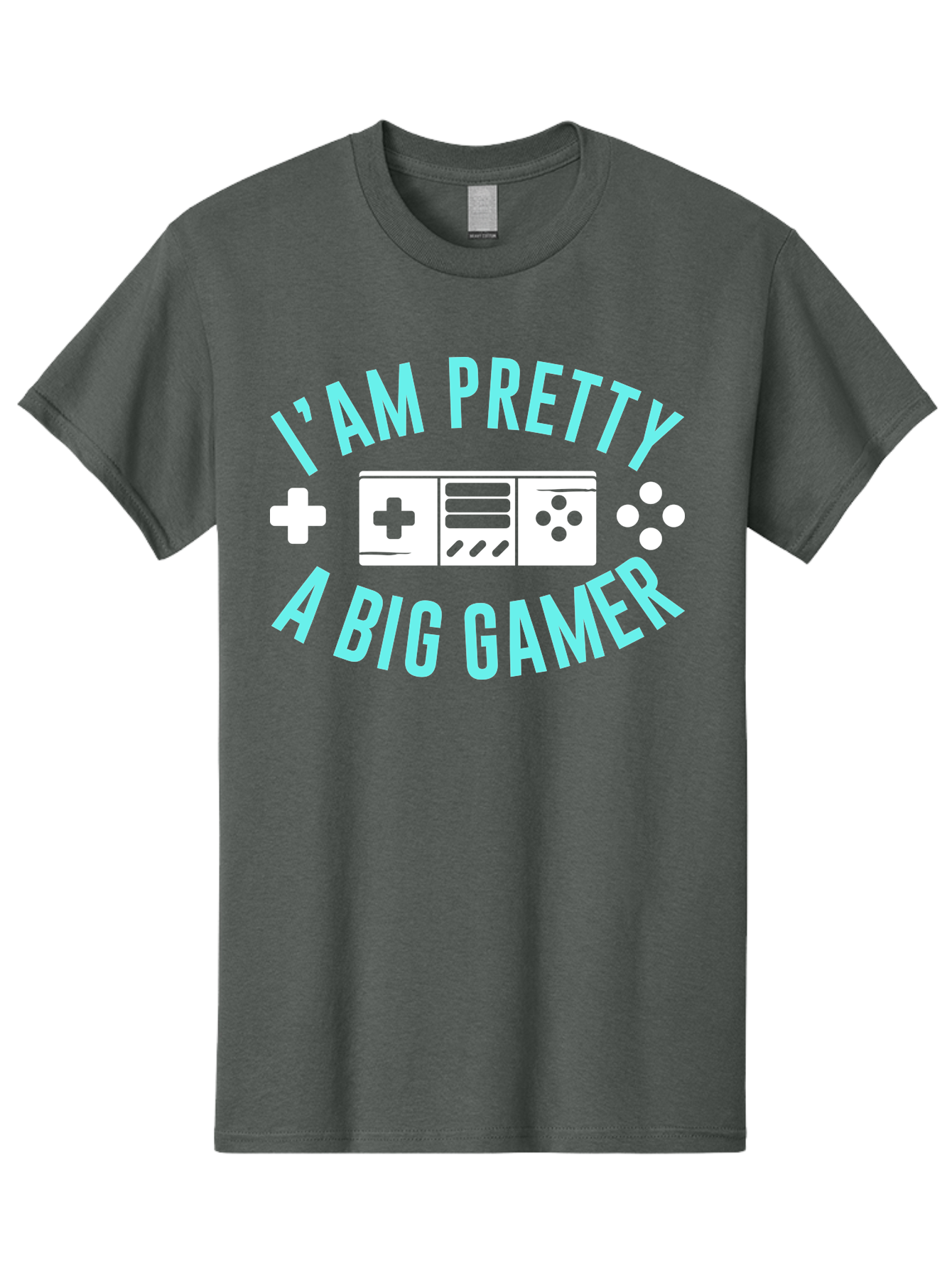 I-Am-Pretty-A-Big-Gamer Men'S Graphic Tee, 100% Cotton, Comfortable Casual Summer Wear, Machine Washable, Gaming Graphic, Gamer Quote, Game Console Icon, I Am Pretty Big Gamer, Positive Affirmation, Gaming Culture, Fun Design, - Aaa642