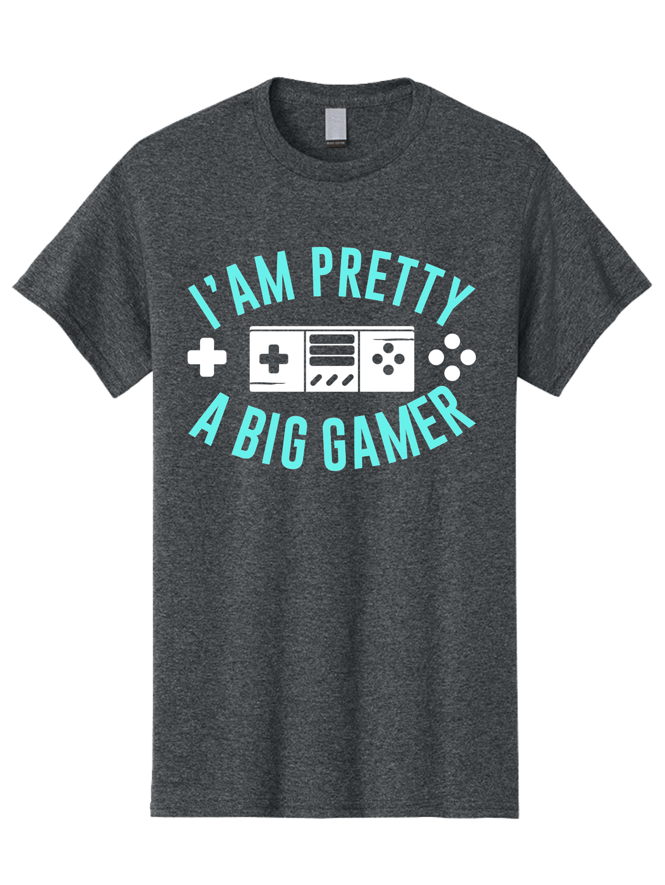I-Am-Pretty-A-Big-Gamer Men'S Graphic Tee, 100% Cotton, Comfortable Casual Summer Wear, Machine Washable, Gaming Graphic, Gamer Quote, Game Console Icon, I Am Pretty Big Gamer, Positive Affirmation, Gaming Culture, Fun Design, - Aaa642