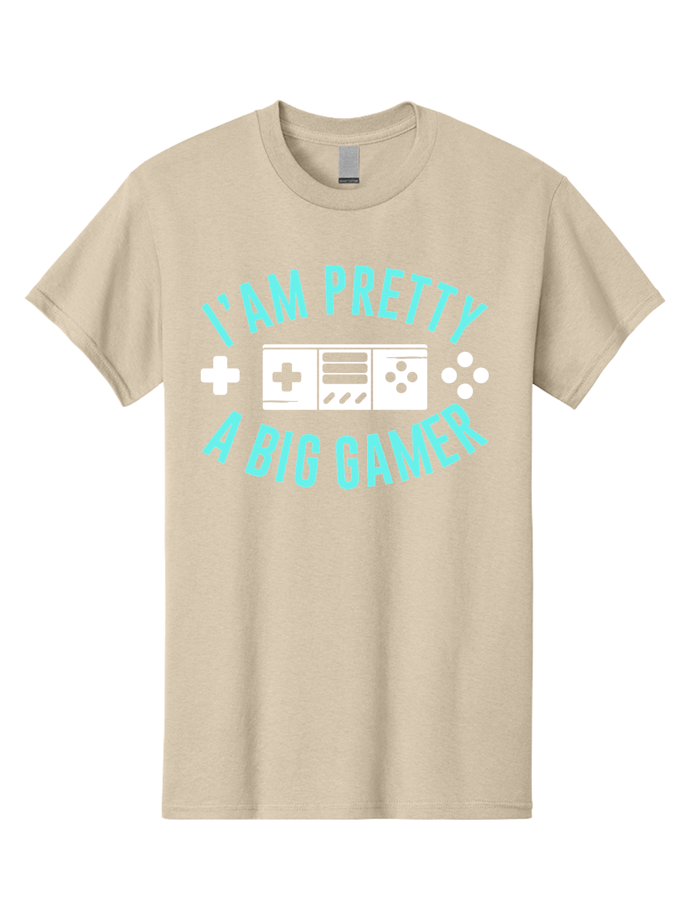 I-Am-Pretty-A-Big-Gamer Men'S Graphic Tee, 100% Cotton, Comfortable Casual Summer Wear, Machine Washable, Gaming Graphic, Gamer Quote, Game Console Icon, I Am Pretty Big Gamer, Positive Affirmation, Gaming Culture, Fun Design, - Aaa642