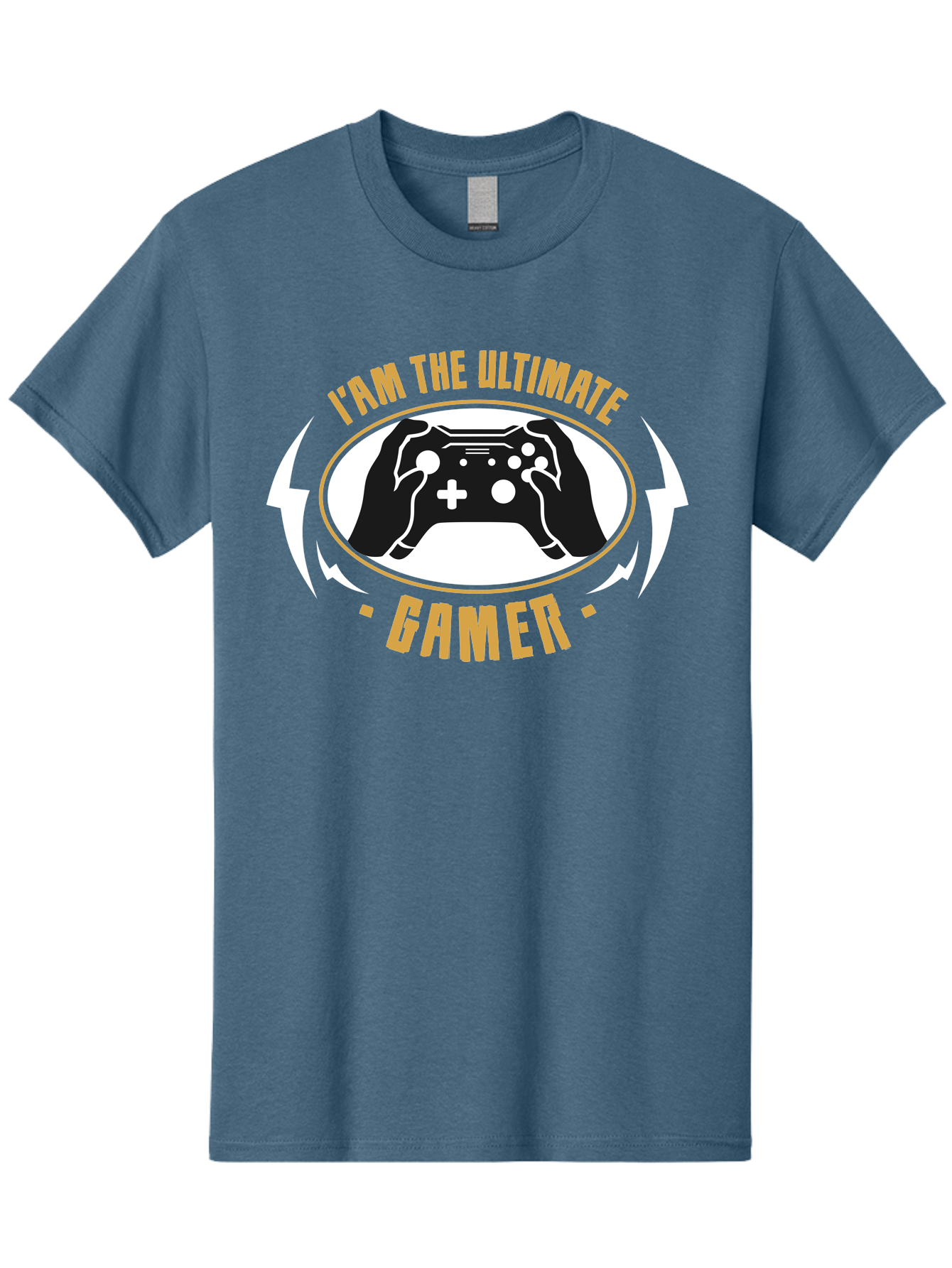 I-Am-The-Ultimate-Gamer Men'S Graphic Tee, 100% Cotton, Comfortable Casual Summer Wear, Machine Washable, Gaming Controller, Gamer Lifestyle, Video Game Culture, Gaming Community, Ultimate Gamer, Gaming Graphics, Game On - Aaa643