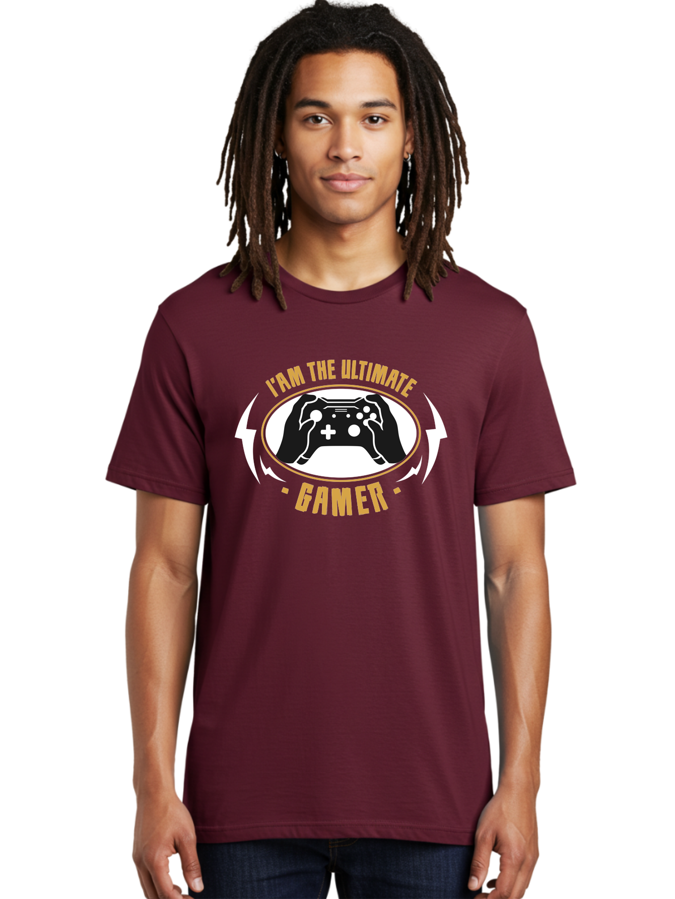 I-Am-The-Ultimate-Gamer Men'S Graphic Tee, 100% Cotton, Comfortable Casual Summer Wear, Machine Washable, Gaming Controller, Gamer Lifestyle, Video Game Culture, Gaming Community, Ultimate Gamer, Gaming Graphics, Game On - Aaa643