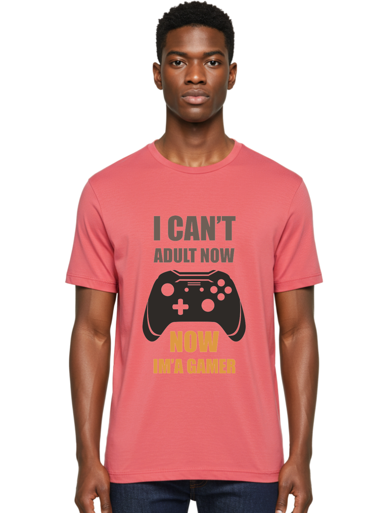 I-Can-T-Adult-Now Men'S Graphic Tee, 100% Cotton, Comfortable Casual Summer Wear, Machine Washable, Gaming Humor, Gamer Life, Video Game Controller, Can'T Adult, Gaming Culture, Fun Quote, Gaming Quote, Playful Graphics, Gaming Phrases - Aaa644