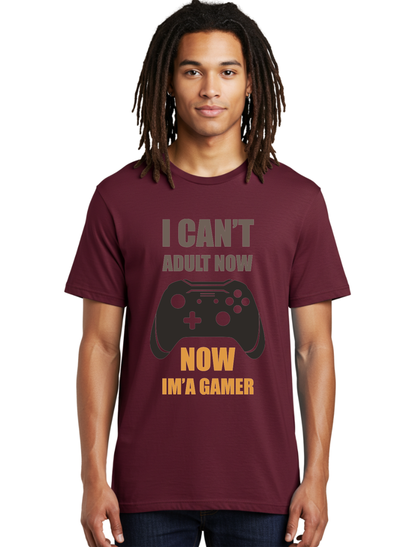 I-Can-T-Adult-Now Men'S Graphic Tee, 100% Cotton, Comfortable Casual Summer Wear, Machine Washable, Gaming Humor, Gamer Life, Video Game Controller, Can'T Adult, Gaming Culture, Fun Quote, Gaming Quote, Playful Graphics, Gaming Phrases - Aaa644