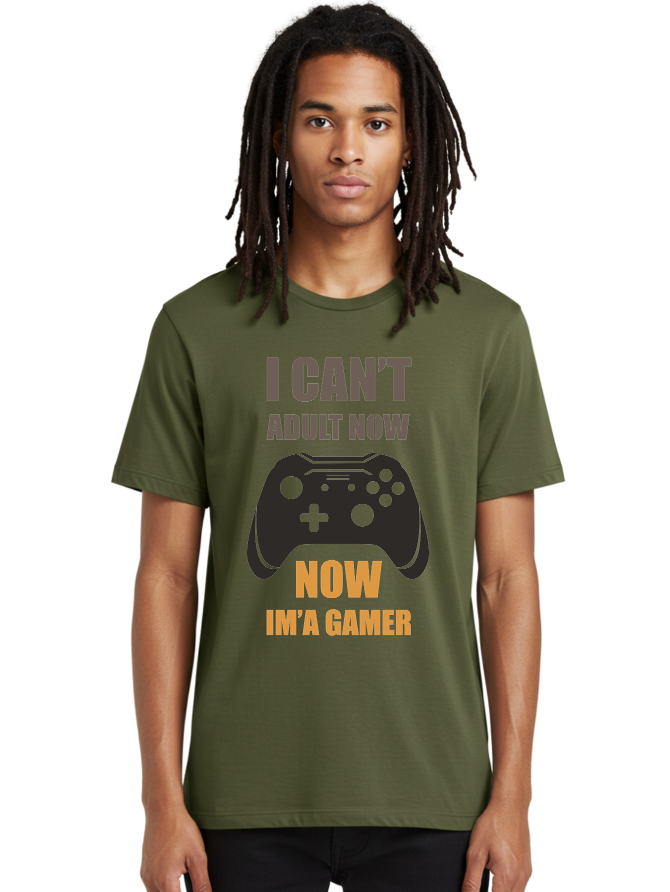 I-Can-T-Adult-Now Men'S Graphic Tee, 100% Cotton, Comfortable Casual Summer Wear, Machine Washable, Gaming Humor, Gamer Life, Video Game Controller, Can'T Adult, Gaming Culture, Fun Quote, Gaming Quote, Playful Graphics, Gaming Phrases - Aaa644