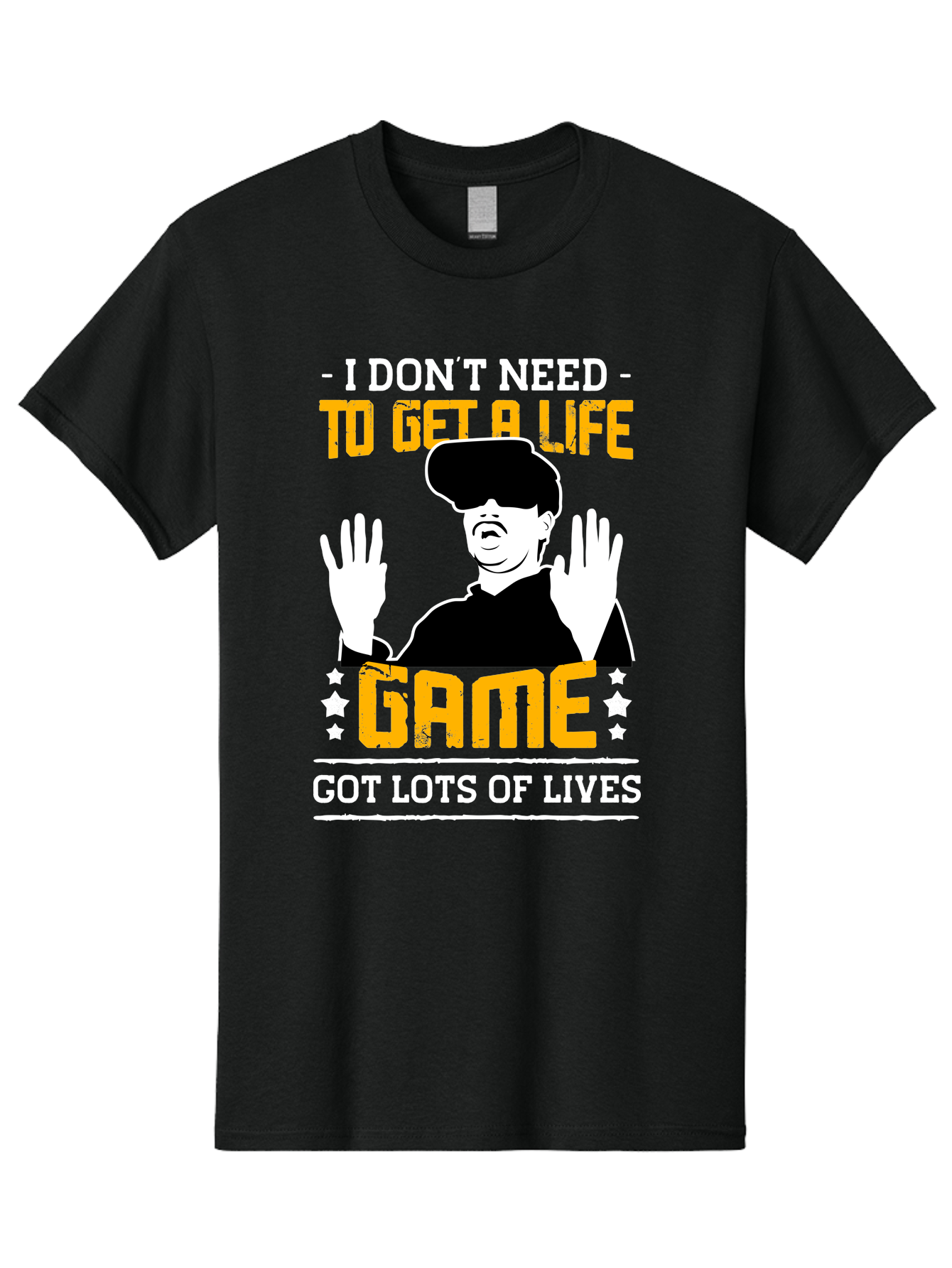I-Don-T-Need-To-Get-A-Life-Game Men'S Graphic Tee, 100% Cotton, Comfortable Casual Summer Wear, Machine Washable, Gaming Humor, Video Game Quote, Gamer Lifestyle, Multiple Lives, Playful Graphics, Gaming Culture, Retro Gaming Style - Aaa645