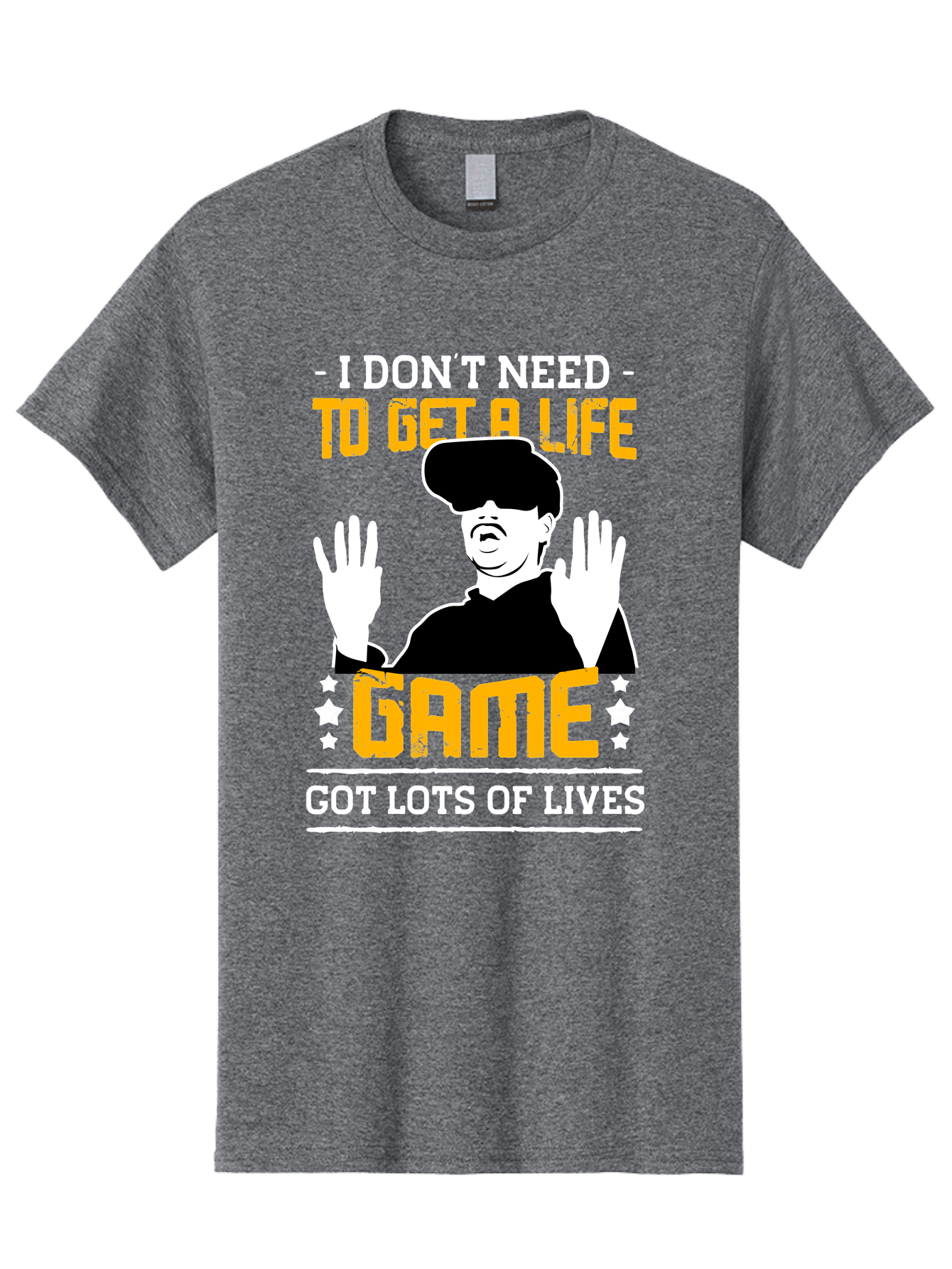 I-Don-T-Need-To-Get-A-Life-Game Men'S Graphic Tee, 100% Cotton, Comfortable Casual Summer Wear, Machine Washable, Gaming Humor, Video Game Quote, Gamer Lifestyle, Multiple Lives, Playful Graphics, Gaming Culture, Retro Gaming Style - Aaa645