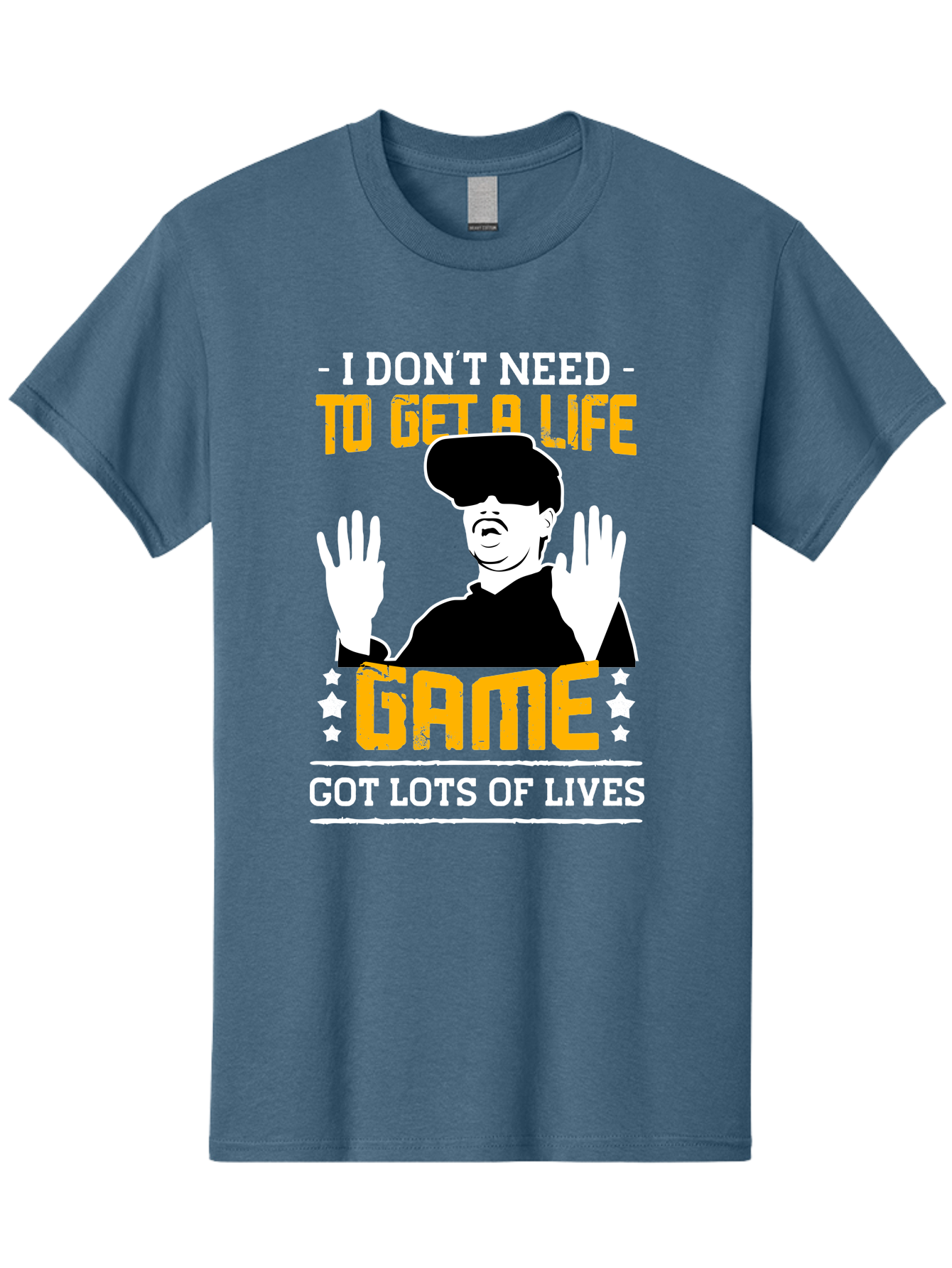 I-Don-T-Need-To-Get-A-Life-Game Men'S Graphic Tee, 100% Cotton, Comfortable Casual Summer Wear, Machine Washable, Gaming Humor, Video Game Quote, Gamer Lifestyle, Multiple Lives, Playful Graphics, Gaming Culture, Retro Gaming Style - Aaa645