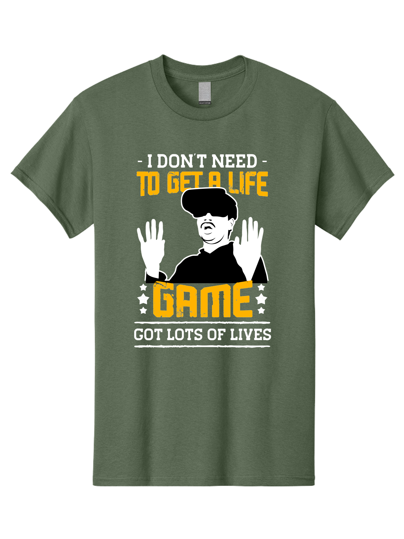 I-Don-T-Need-To-Get-A-Life-Game Men'S Graphic Tee, 100% Cotton, Comfortable Casual Summer Wear, Machine Washable, Gaming Humor, Video Game Quote, Gamer Lifestyle, Multiple Lives, Playful Graphics, Gaming Culture, Retro Gaming Style - Aaa645