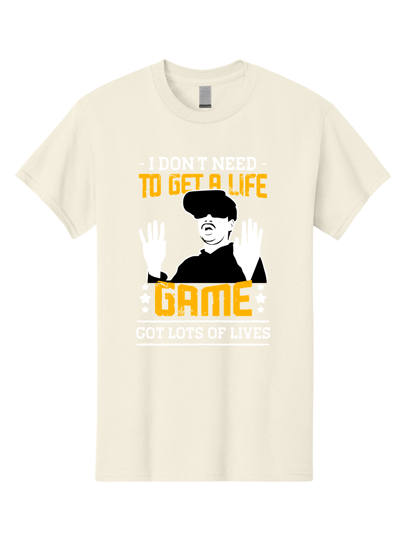 I-Don-T-Need-To-Get-A-Life-Game Men'S Graphic Tee, 100% Cotton, Comfortable Casual Summer Wear, Machine Washable, Gaming Humor, Video Game Quote, Gamer Lifestyle, Multiple Lives, Playful Graphics, Gaming Culture, Retro Gaming Style - Aaa645