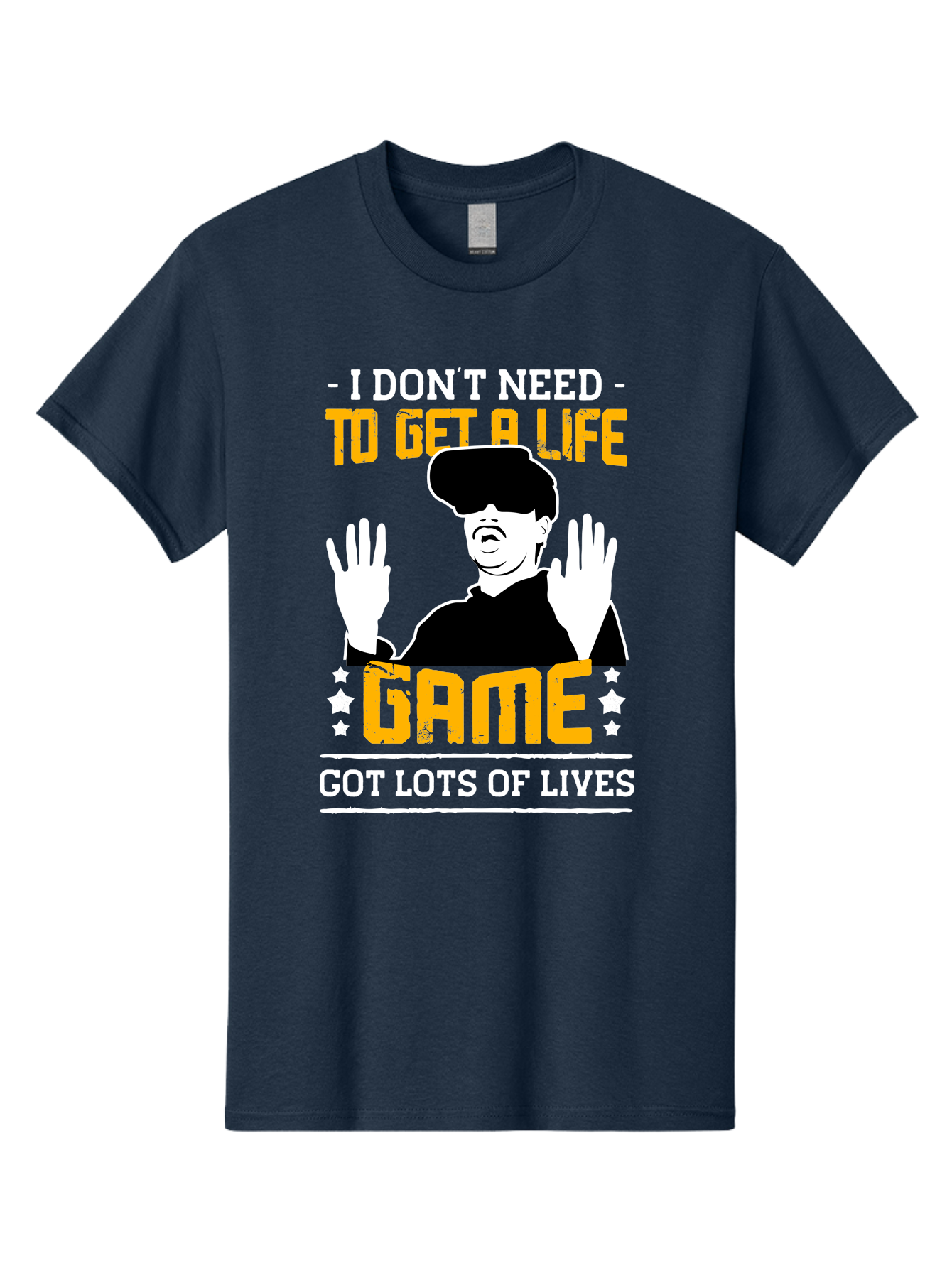 I-Don-T-Need-To-Get-A-Life-Game Men'S Graphic Tee, 100% Cotton, Comfortable Casual Summer Wear, Machine Washable, Gaming Humor, Video Game Quote, Gamer Lifestyle, Multiple Lives, Playful Graphics, Gaming Culture, Retro Gaming Style - Aaa645