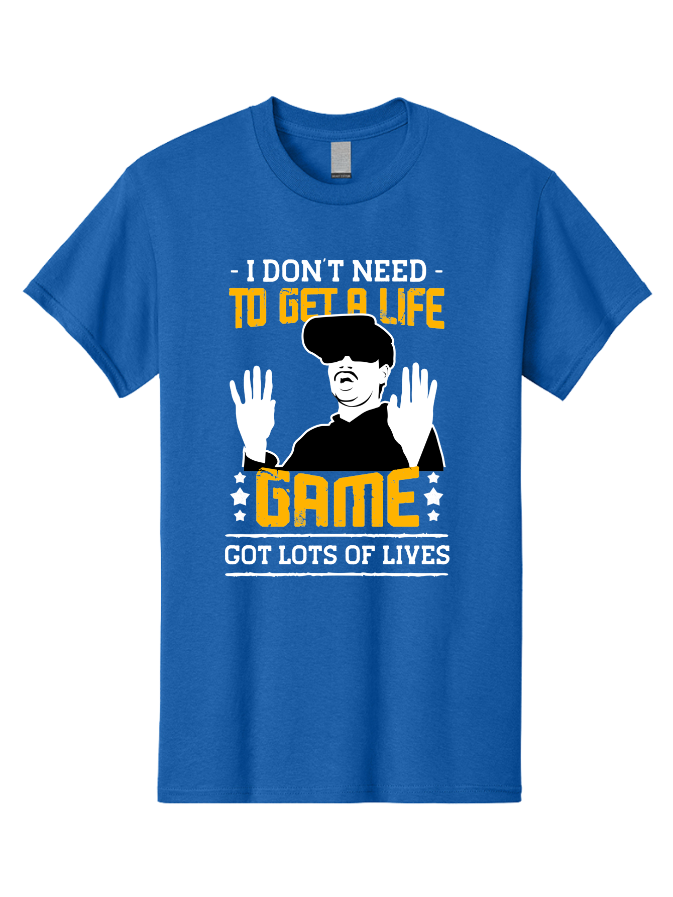 I-Don-T-Need-To-Get-A-Life-Game Men'S Graphic Tee, 100% Cotton, Comfortable Casual Summer Wear, Machine Washable, Gaming Humor, Video Game Quote, Gamer Lifestyle, Multiple Lives, Playful Graphics, Gaming Culture, Retro Gaming Style - Aaa645