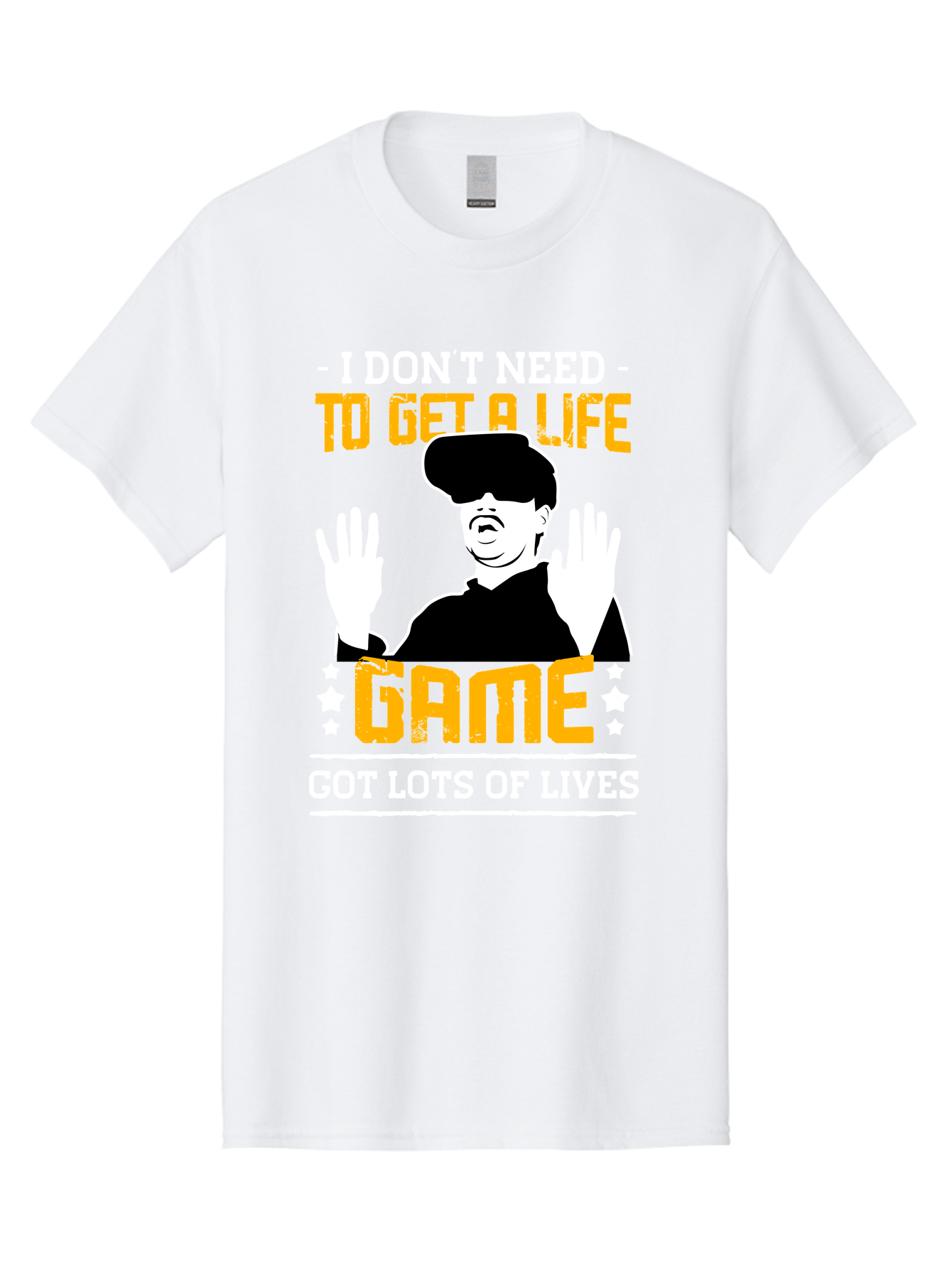 I-Don-T-Need-To-Get-A-Life-Game Men'S Graphic Tee, 100% Cotton, Comfortable Casual Summer Wear, Machine Washable, Gaming Humor, Video Game Quote, Gamer Lifestyle, Multiple Lives, Playful Graphics, Gaming Culture, Retro Gaming Style - Aaa645