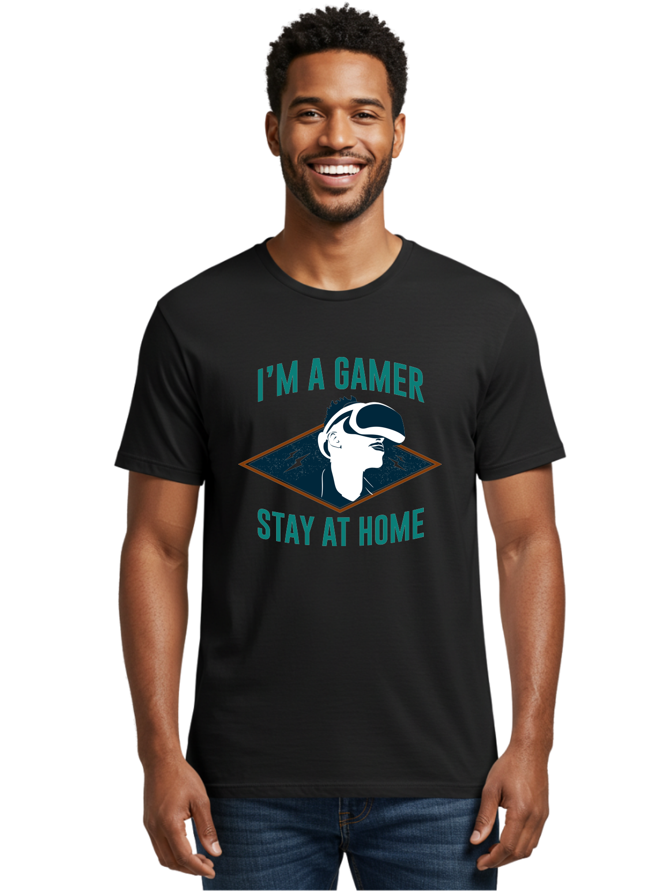 I-M-A-Gamer-Stay-At-Home Men'S Graphic Tee, 100% Cotton, Comfortable Casual Summer Wear, Machine Washable, Gamer, Vr Headset, Stay At Home, Gaming Culture, Online Gaming, Virtual Reality Experience, Gaming Lifestyle, Tech Enthusiast - Aaa646