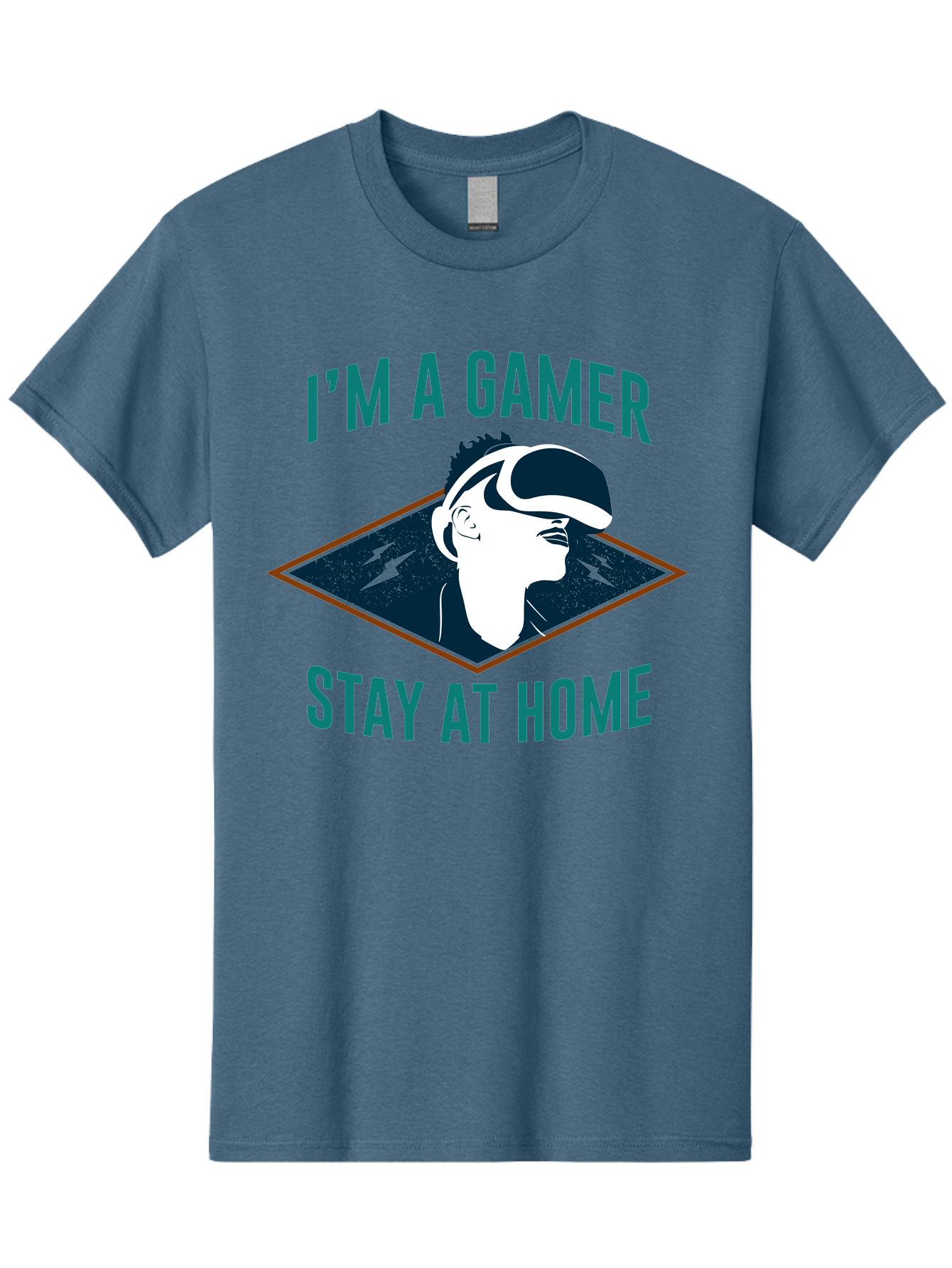 I-M-A-Gamer-Stay-At-Home Men'S Graphic Tee, 100% Cotton, Comfortable Casual Summer Wear, Machine Washable, Gamer, Vr Headset, Stay At Home, Gaming Culture, Online Gaming, Virtual Reality Experience, Gaming Lifestyle, Tech Enthusiast - Aaa646