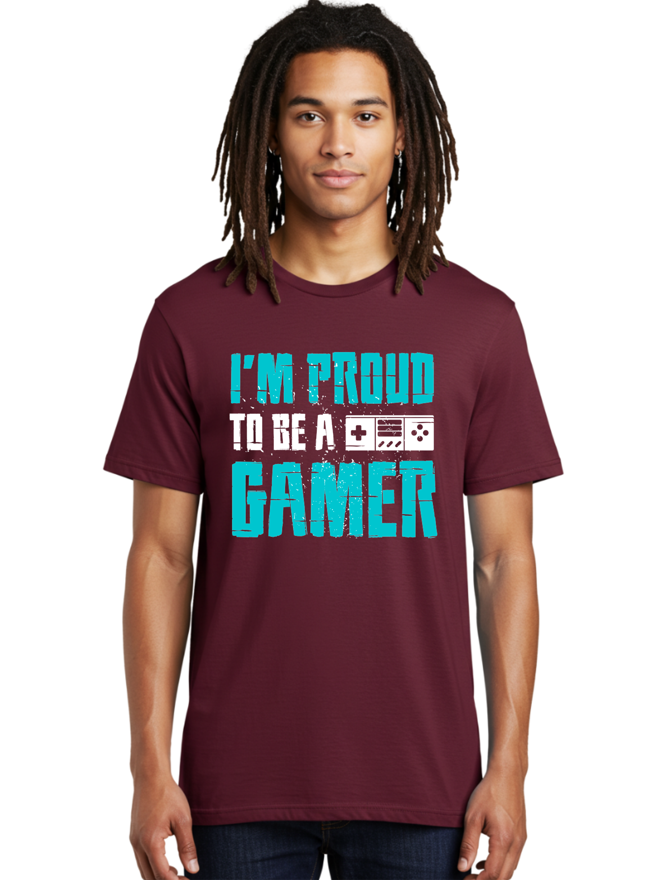 I-M-Proud-To-Be-A-Gamer Men'S Graphic Tee, 100% Cotton, Comfortable Casual Summer Wear, Machine Washable, Gaming Culture, Gamer Pride, Video Games, Gaming Community, Gamer Identity, Positive Affirmation, Game On - Aaa647