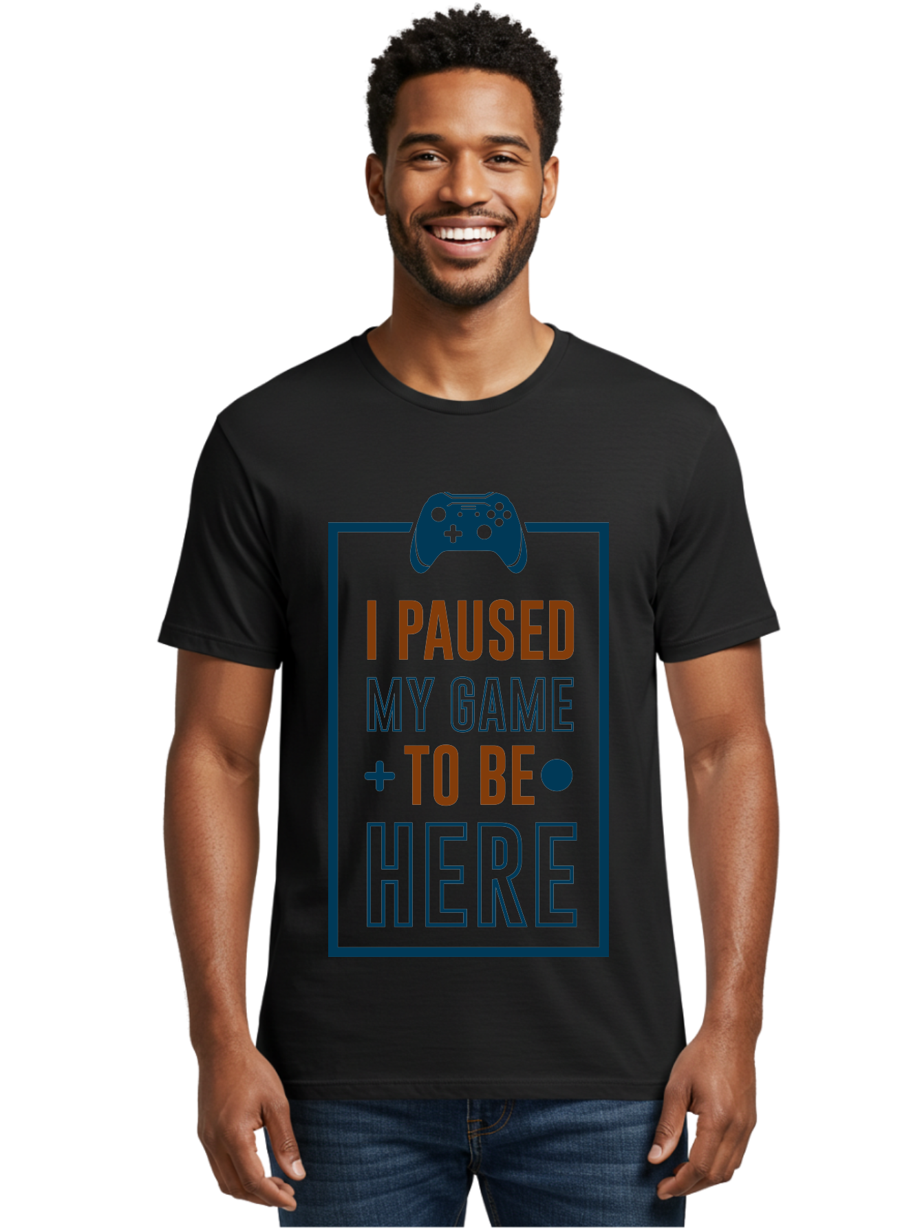I-Paused-My-Game Men'S Graphic Tee, 100% Cotton, Comfortable Casual Summer Wear, Machine Washable, Gaming Quote, Paused Game, Funny Saying, Gamer Humor, Video Game Quote, Humorous Quote - Aaa648