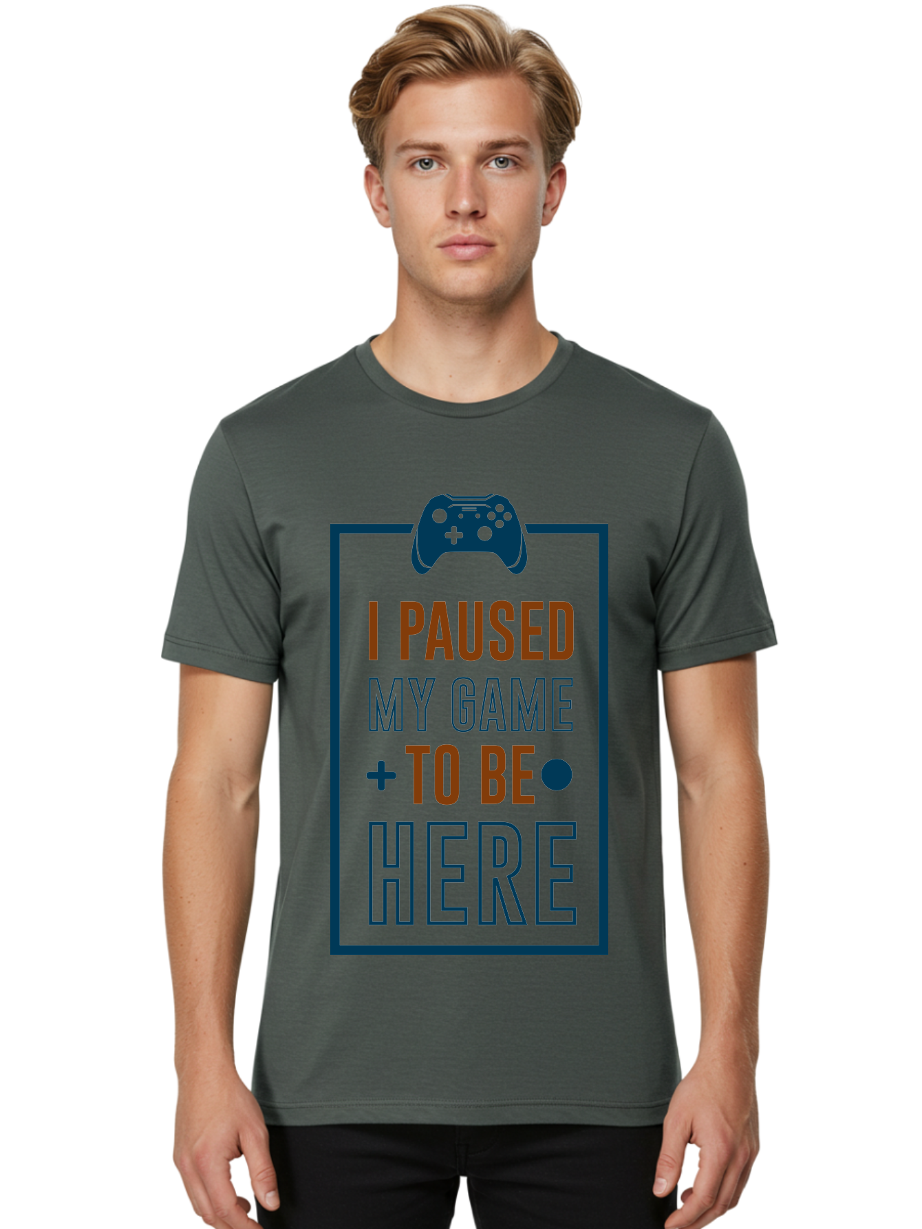 I-Paused-My-Game Men'S Graphic Tee, 100% Cotton, Comfortable Casual Summer Wear, Machine Washable, Gaming Quote, Paused Game, Funny Saying, Gamer Humor, Video Game Quote, Humorous Quote - Aaa648