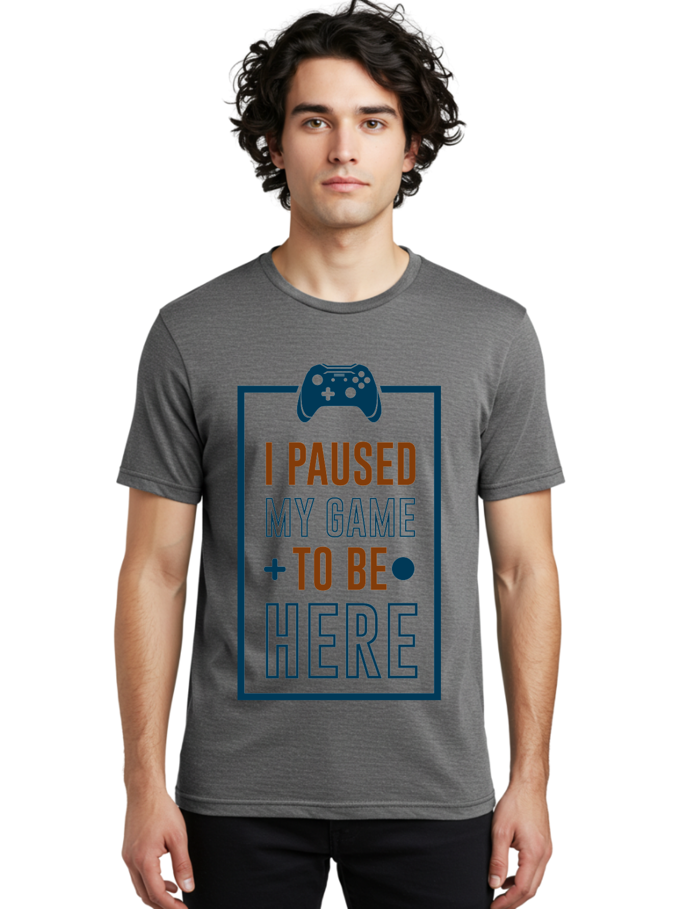 I-Paused-My-Game Men'S Graphic Tee, 100% Cotton, Comfortable Casual Summer Wear, Machine Washable, Gaming Quote, Paused Game, Funny Saying, Gamer Humor, Video Game Quote, Humorous Quote - Aaa648