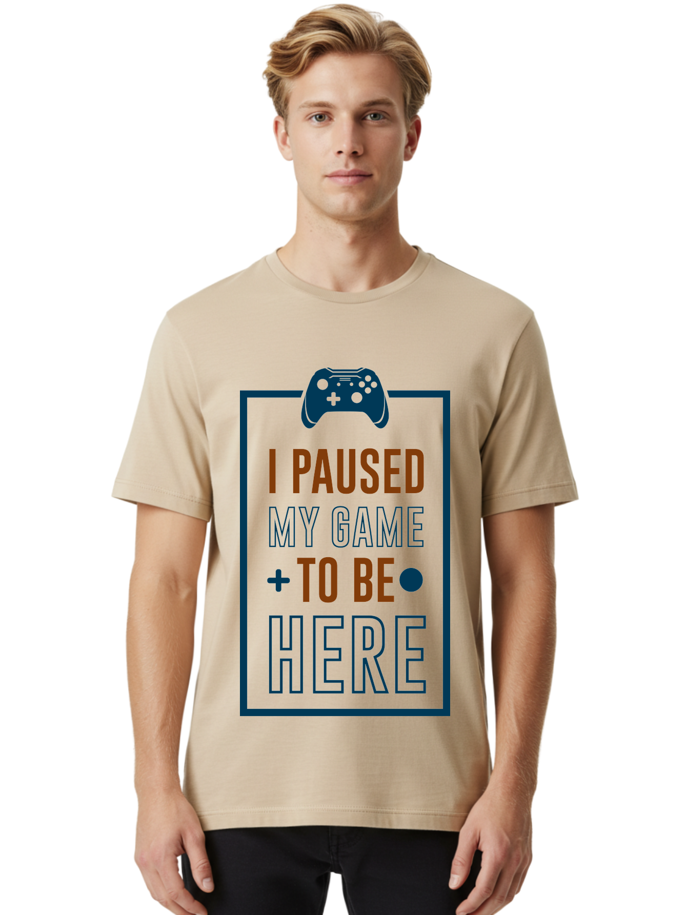 I-Paused-My-Game Men'S Graphic Tee, 100% Cotton, Comfortable Casual Summer Wear, Machine Washable, Gaming Quote, Paused Game, Funny Saying, Gamer Humor, Video Game Quote, Humorous Quote - Aaa648