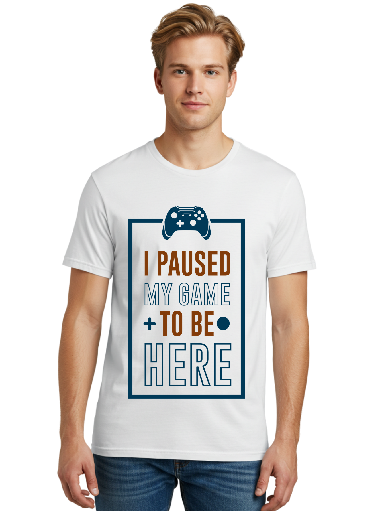 I-Paused-My-Game Men'S Graphic Tee, 100% Cotton, Comfortable Casual Summer Wear, Machine Washable, Gaming Quote, Paused Game, Funny Saying, Gamer Humor, Video Game Quote, Humorous Quote - Aaa648