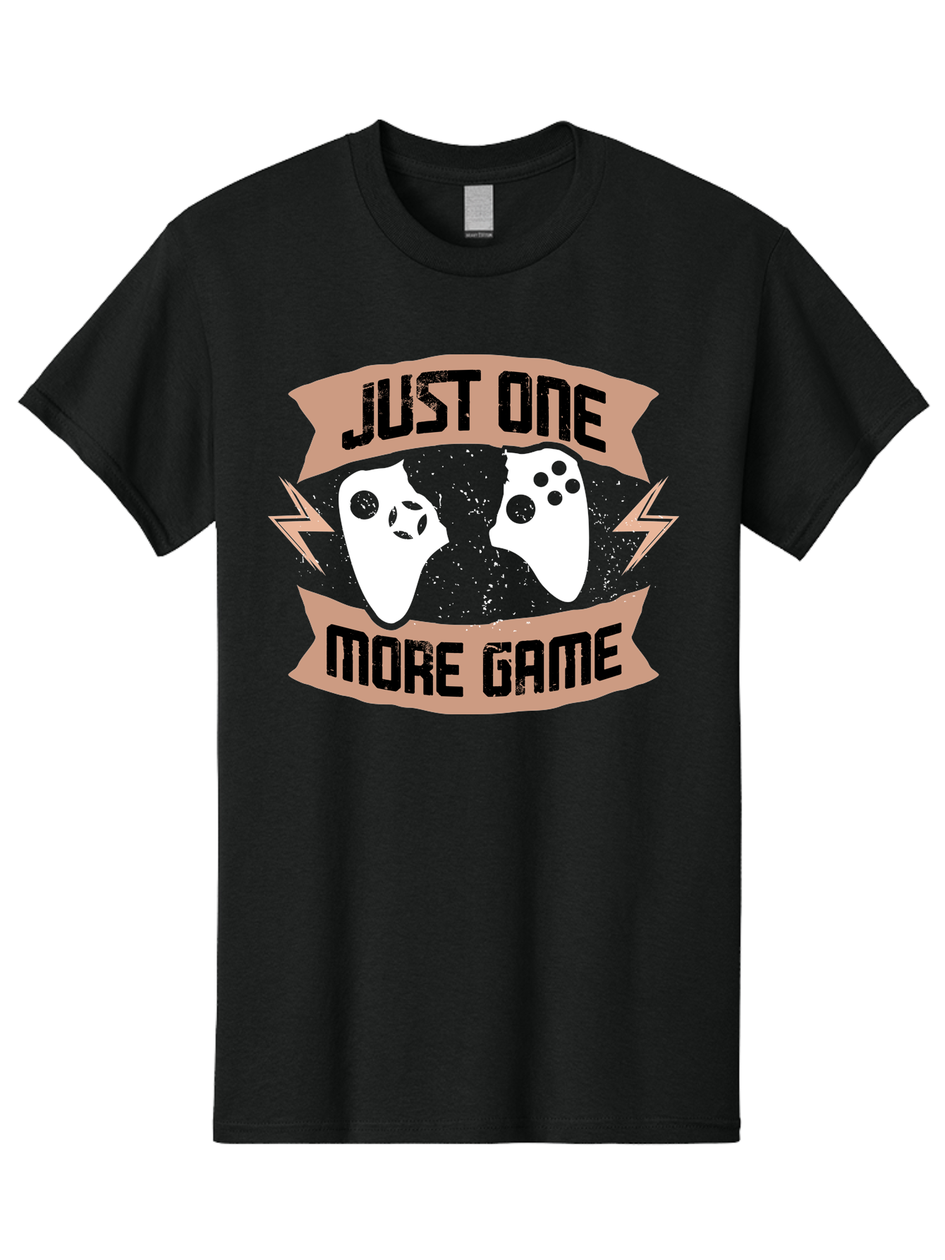 Just-One-More-Game Men'S Graphic Tee, 100% Cotton, Comfortable Casual Summer Wear, Machine Washable, Gaming Controllers, Video Game, Gaming Culture, Just One More Game, Playful Design, Gaming Quote, Retro Gaming - Aaa649