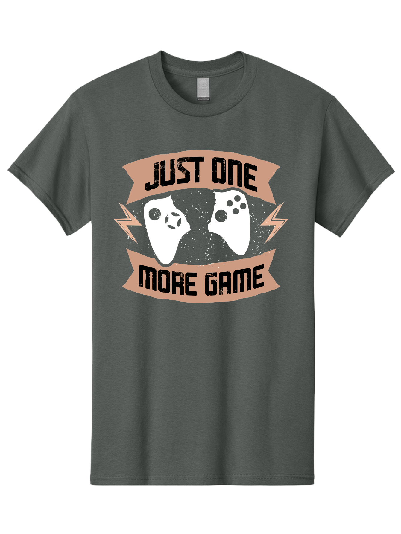 Just-One-More-Game Men'S Graphic Tee, 100% Cotton, Comfortable Casual Summer Wear, Machine Washable, Gaming Controllers, Video Game, Gaming Culture, Just One More Game, Playful Design, Gaming Quote, Retro Gaming - Aaa649