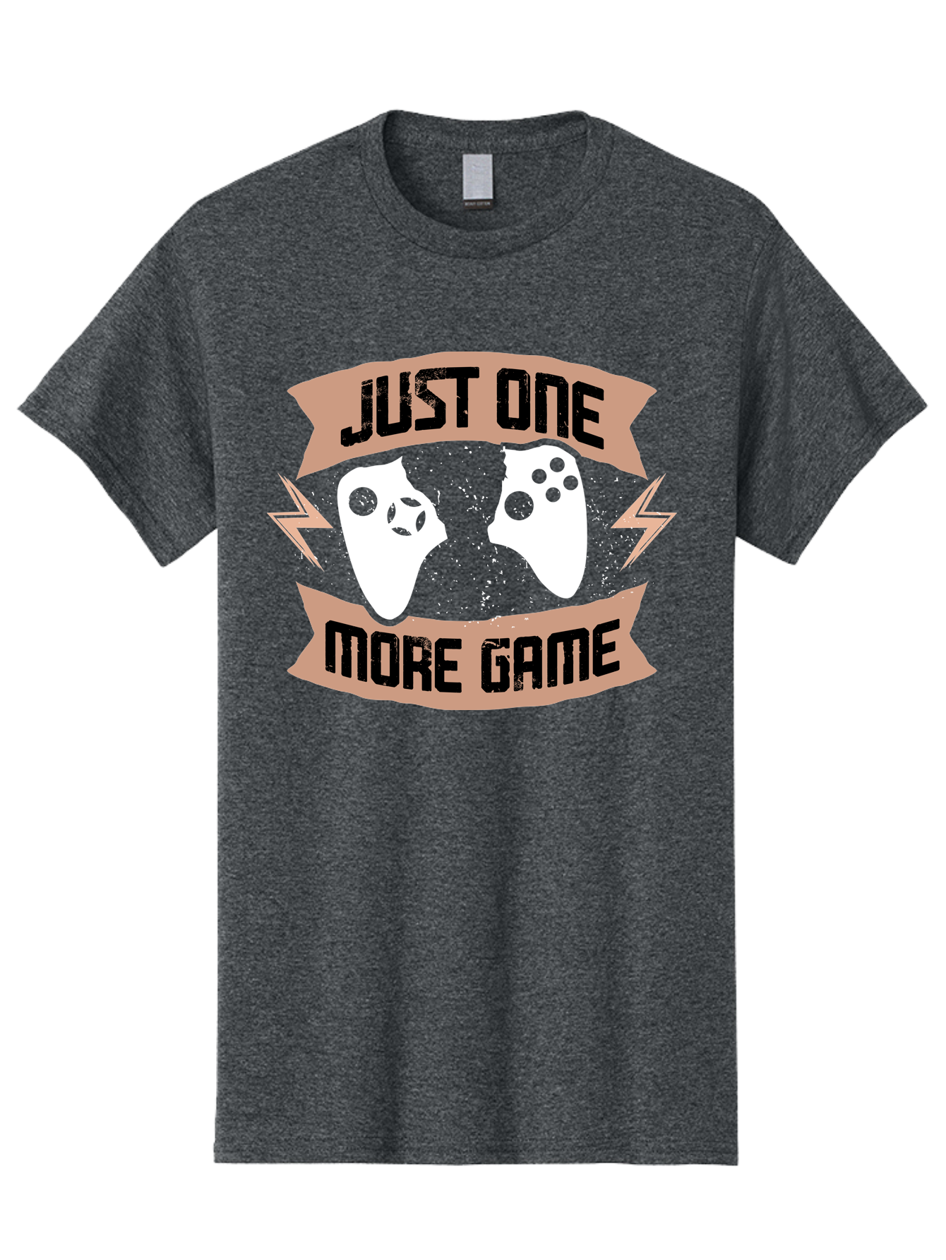 Just-One-More-Game Men'S Graphic Tee, 100% Cotton, Comfortable Casual Summer Wear, Machine Washable, Gaming Controllers, Video Game, Gaming Culture, Just One More Game, Playful Design, Gaming Quote, Retro Gaming - Aaa649