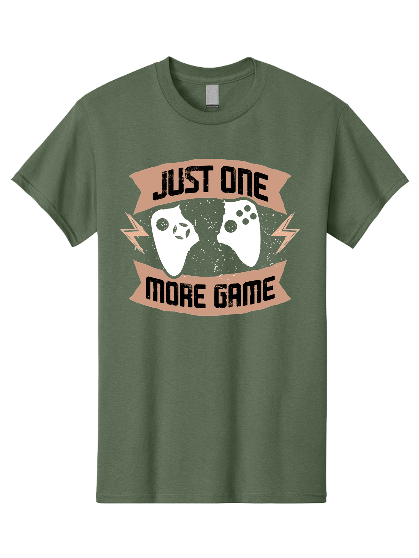 Just-One-More-Game Men'S Graphic Tee, 100% Cotton, Comfortable Casual Summer Wear, Machine Washable, Gaming Controllers, Video Game, Gaming Culture, Just One More Game, Playful Design, Gaming Quote, Retro Gaming - Aaa649