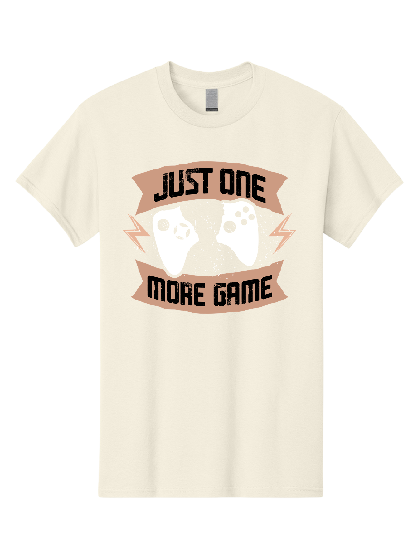 Just-One-More-Game Men'S Graphic Tee, 100% Cotton, Comfortable Casual Summer Wear, Machine Washable, Gaming Controllers, Video Game, Gaming Culture, Just One More Game, Playful Design, Gaming Quote, Retro Gaming - Aaa649