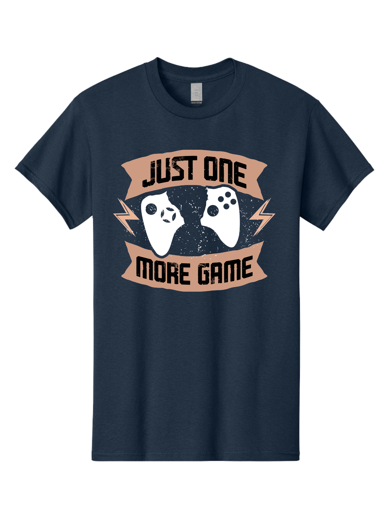 Just-One-More-Game Men'S Graphic Tee, 100% Cotton, Comfortable Casual Summer Wear, Machine Washable, Gaming Controllers, Video Game, Gaming Culture, Just One More Game, Playful Design, Gaming Quote, Retro Gaming - Aaa649