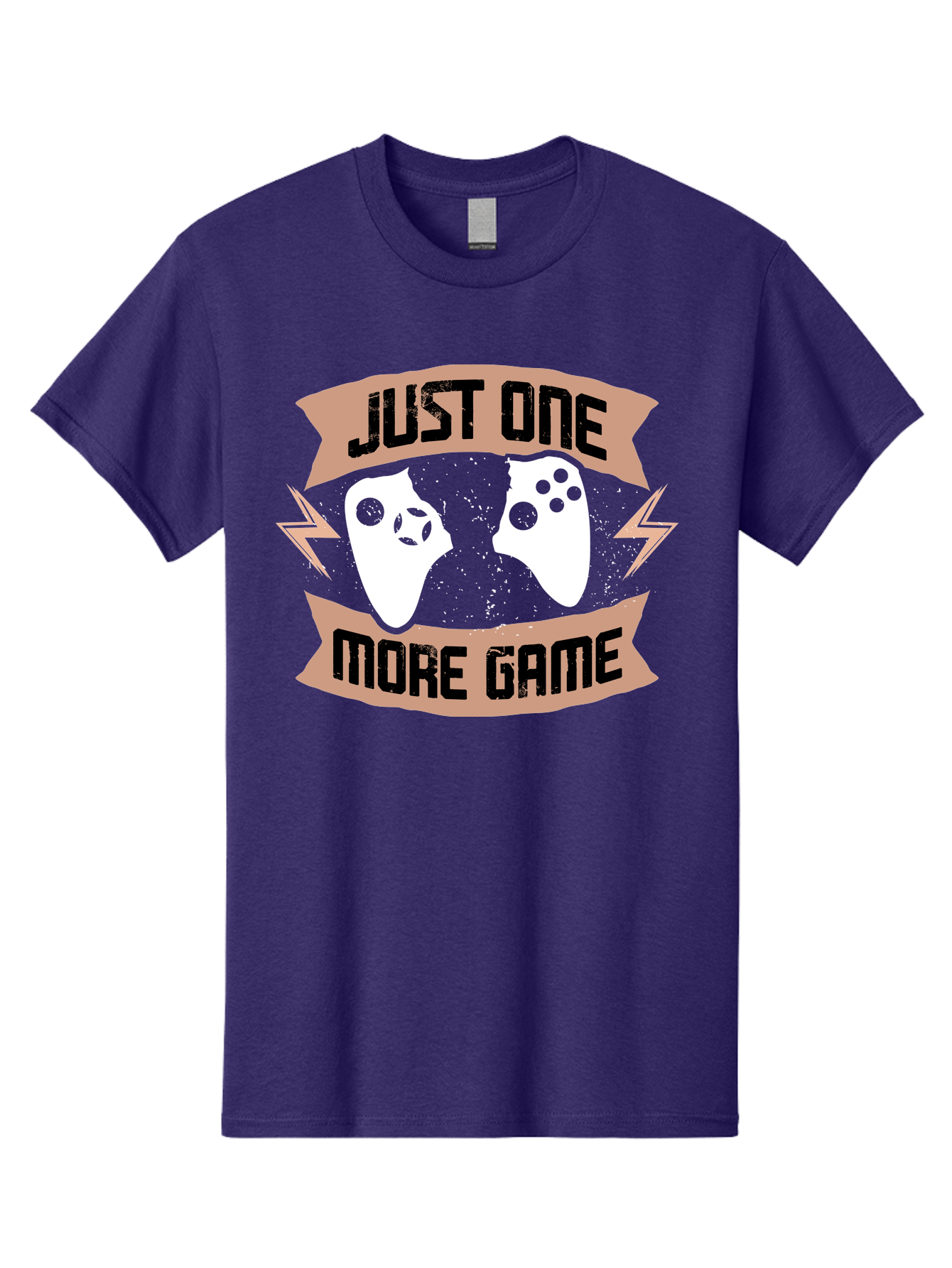 Just-One-More-Game Men'S Graphic Tee, 100% Cotton, Comfortable Casual Summer Wear, Machine Washable, Gaming Controllers, Video Game, Gaming Culture, Just One More Game, Playful Design, Gaming Quote, Retro Gaming - Aaa649