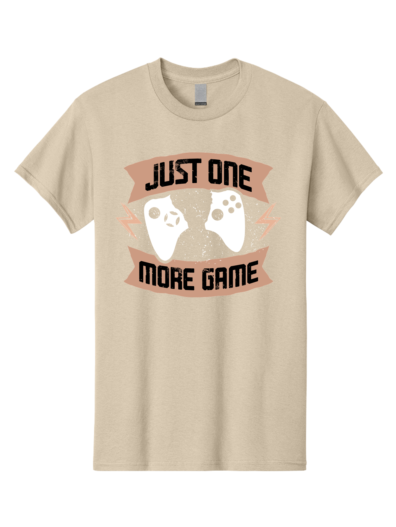 Just-One-More-Game Men'S Graphic Tee, 100% Cotton, Comfortable Casual Summer Wear, Machine Washable, Gaming Controllers, Video Game, Gaming Culture, Just One More Game, Playful Design, Gaming Quote, Retro Gaming - Aaa649