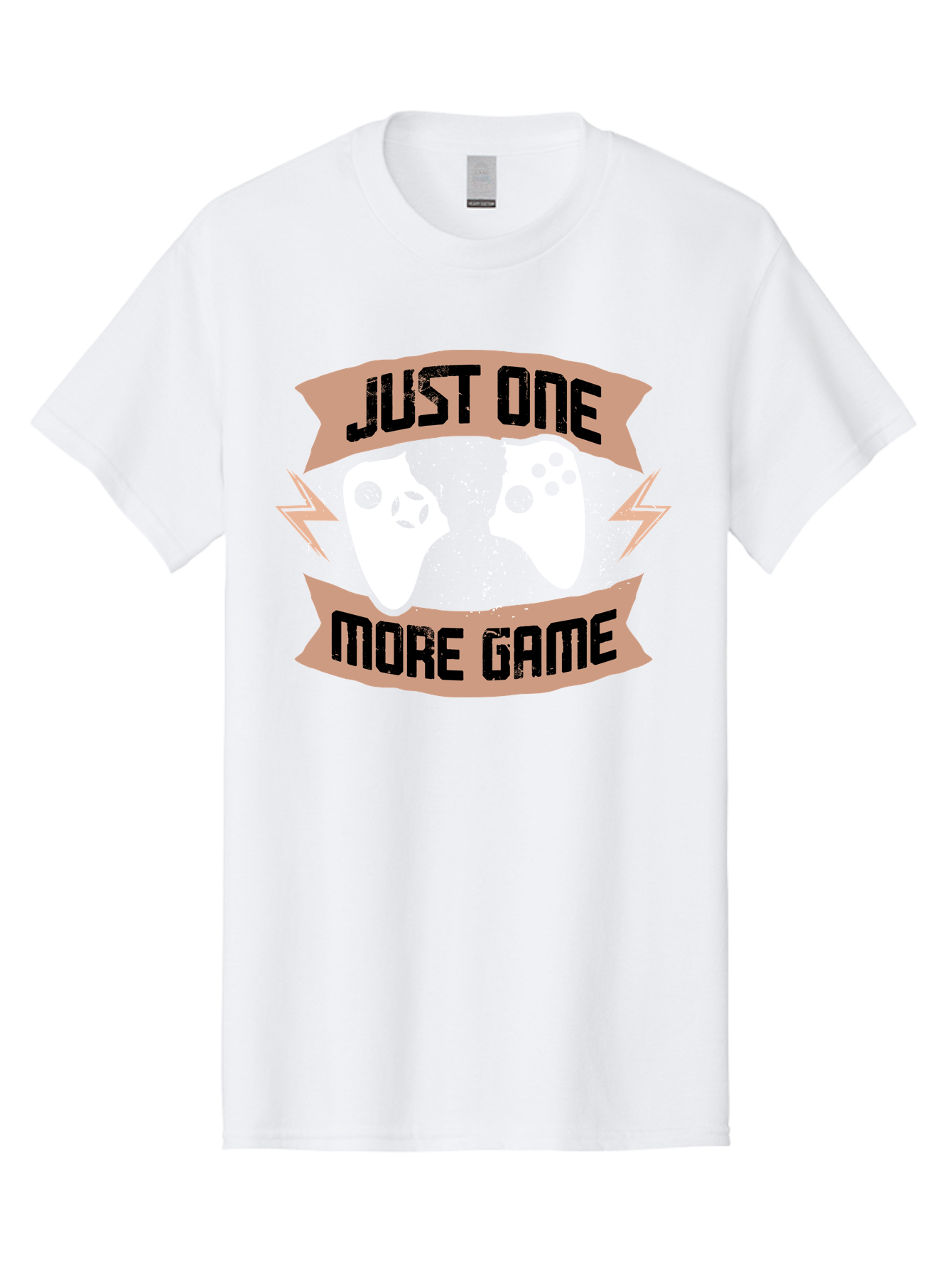 Just-One-More-Game Men'S Graphic Tee, 100% Cotton, Comfortable Casual Summer Wear, Machine Washable, Gaming Controllers, Video Game, Gaming Culture, Just One More Game, Playful Design, Gaming Quote, Retro Gaming - Aaa649
