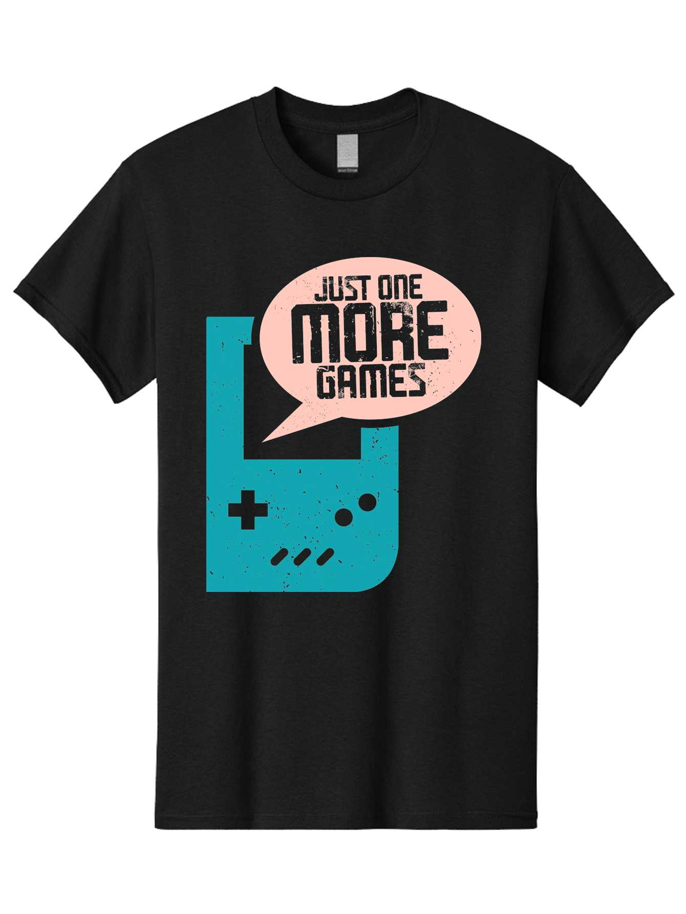 Just-One-More-Games Men'S Graphic Tee, 100% Cotton, Comfortable Casual Summer Wear, Machine Washable, Retro Gaming, Video Game Controller, Nostalgic Design, Just One More Games, Gaming Culture, Pixel Art, Retro Aesthetic, Gamer Quote, - Aaa650