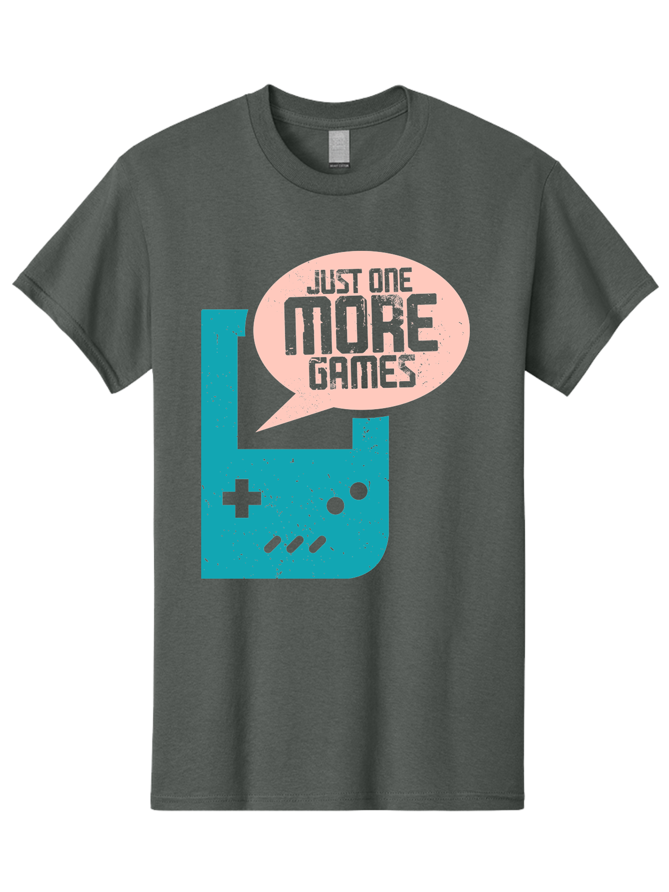 Just-One-More-Games Men'S Graphic Tee, 100% Cotton, Comfortable Casual Summer Wear, Machine Washable, Retro Gaming, Video Game Controller, Nostalgic Design, Just One More Games, Gaming Culture, Pixel Art, Retro Aesthetic, Gamer Quote, - Aaa650