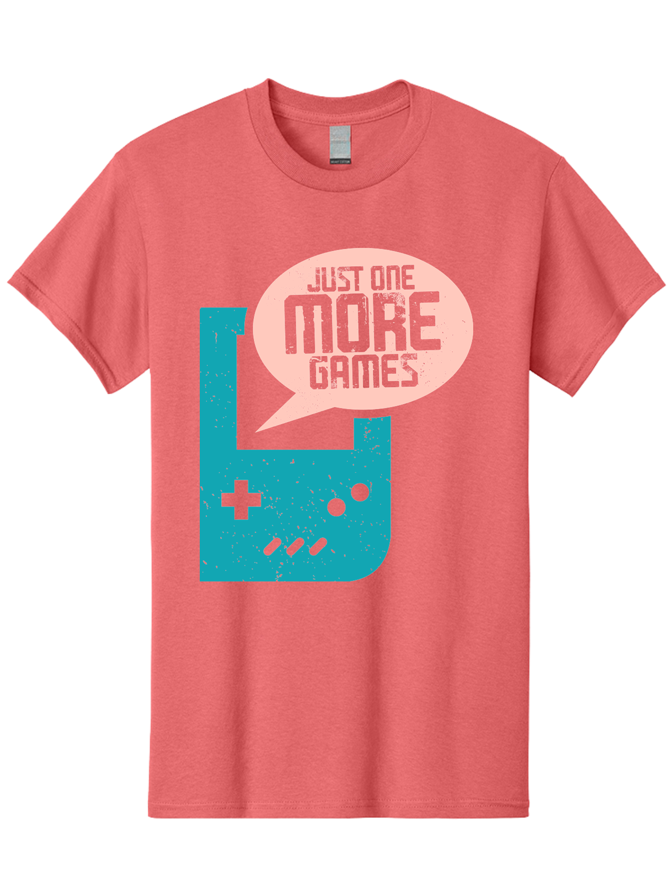 Just-One-More-Games Men'S Graphic Tee, 100% Cotton, Comfortable Casual Summer Wear, Machine Washable, Retro Gaming, Video Game Controller, Nostalgic Design, Just One More Games, Gaming Culture, Pixel Art, Retro Aesthetic, Gamer Quote, - Aaa650