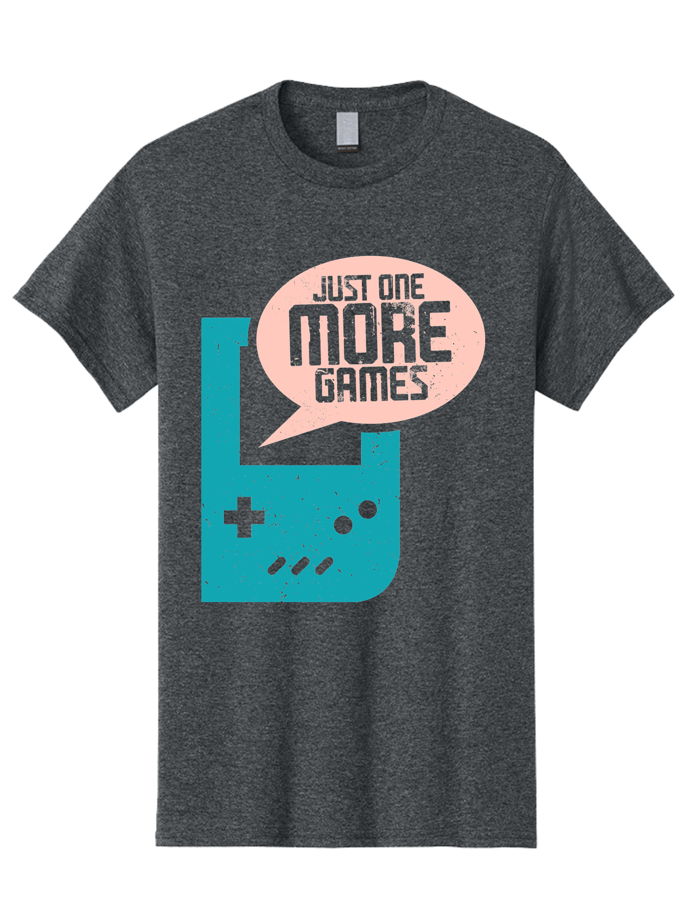 Just-One-More-Games Men'S Graphic Tee, 100% Cotton, Comfortable Casual Summer Wear, Machine Washable, Retro Gaming, Video Game Controller, Nostalgic Design, Just One More Games, Gaming Culture, Pixel Art, Retro Aesthetic, Gamer Quote, - Aaa650