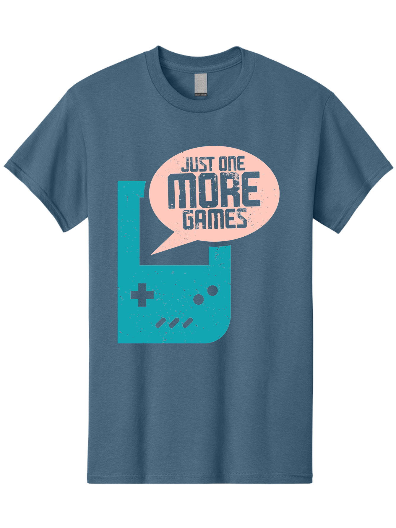 Just-One-More-Games Men'S Graphic Tee, 100% Cotton, Comfortable Casual Summer Wear, Machine Washable, Retro Gaming, Video Game Controller, Nostalgic Design, Just One More Games, Gaming Culture, Pixel Art, Retro Aesthetic, Gamer Quote, - Aaa650