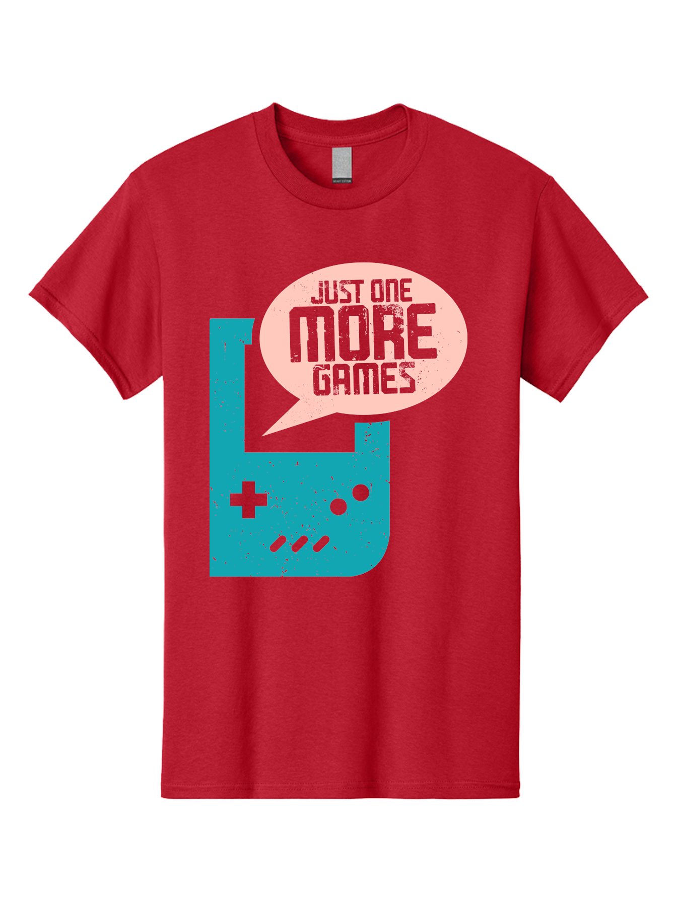 Just-One-More-Games Men'S Graphic Tee, 100% Cotton, Comfortable Casual Summer Wear, Machine Washable, Retro Gaming, Video Game Controller, Nostalgic Design, Just One More Games, Gaming Culture, Pixel Art, Retro Aesthetic, Gamer Quote, - Aaa650