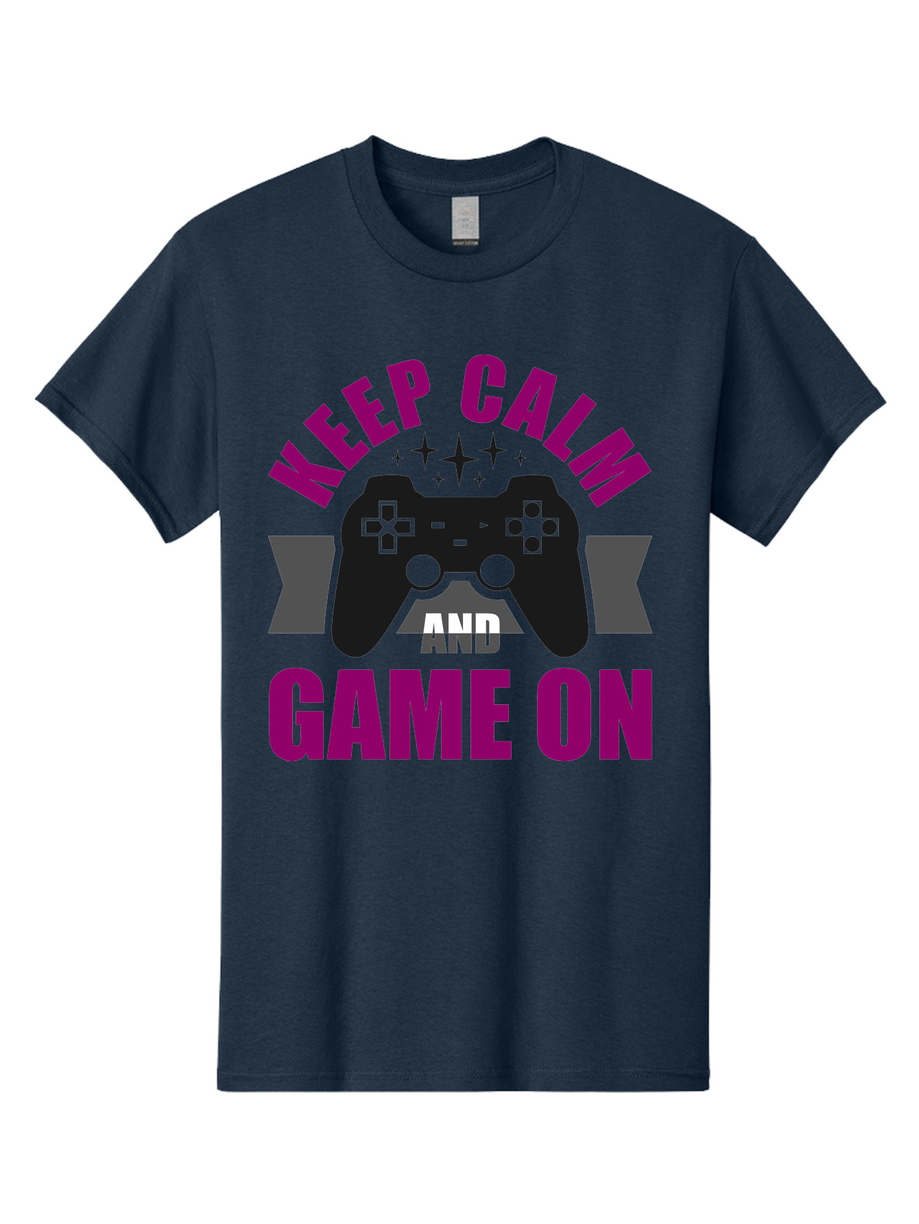Keep-Calm-And-Game-On Men'S Graphic Tee, 100% Cotton, Comfortable Casual Summer Wear, Machine Washable, Gaming Inspiration, Motivational Quote, Video Game Controller, Keep Calm, Game On, Gaming Quote, Motivational Poster, - Aaa651