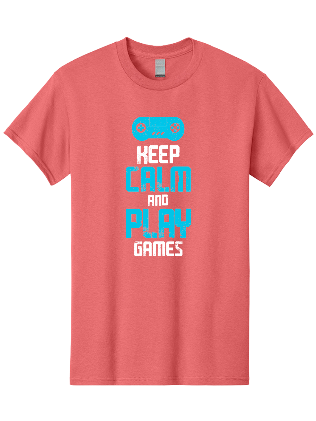 Keep-Calm-And-Play-Games Men'S Graphic Tee, 100% Cotton, Comfortable Casual Summer Wear, Machine Washable, Gaming Poster, Playful Design, Keep Calm Parody, Video Game Controller, Gamer Gift, Retro Gaming Style, Fun Typography, - Aaa652